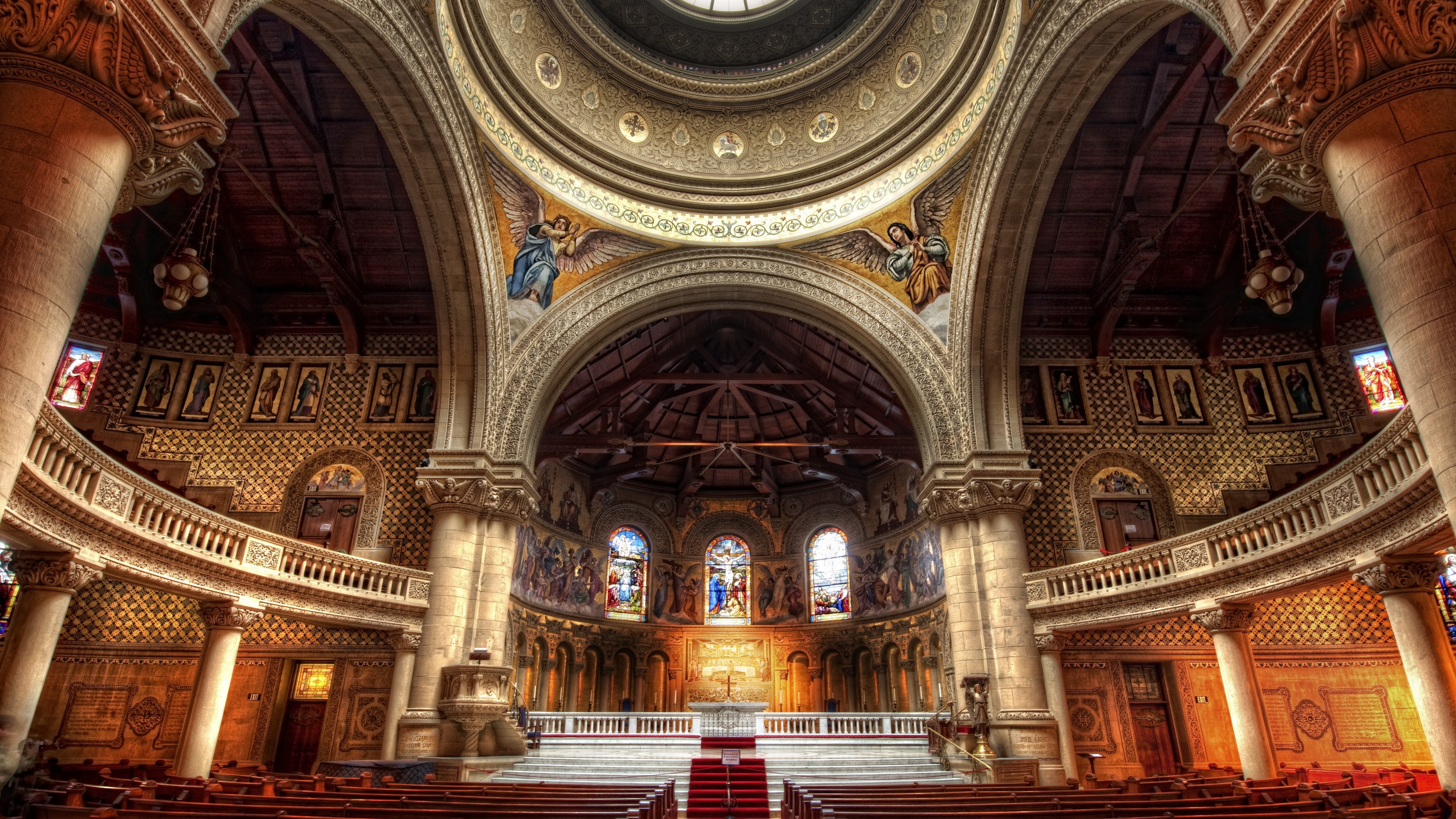 Stanford Memorial Church, colorful, 4K, HD Wallpaper