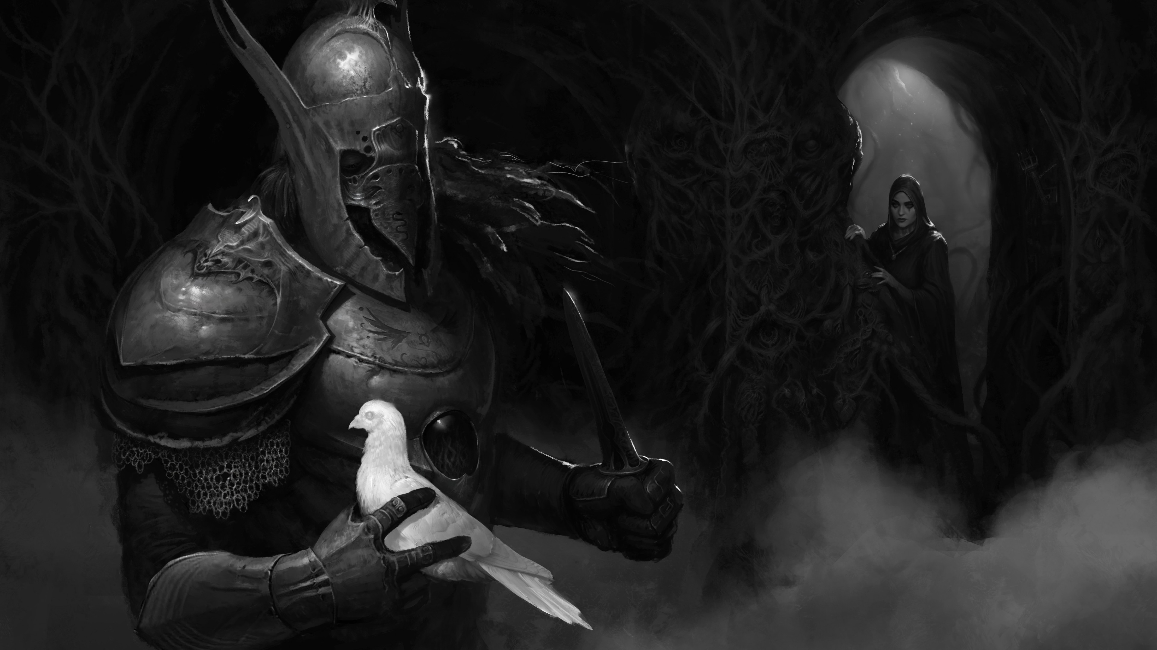 Warrior, dark, 4K, HD Wallpaper