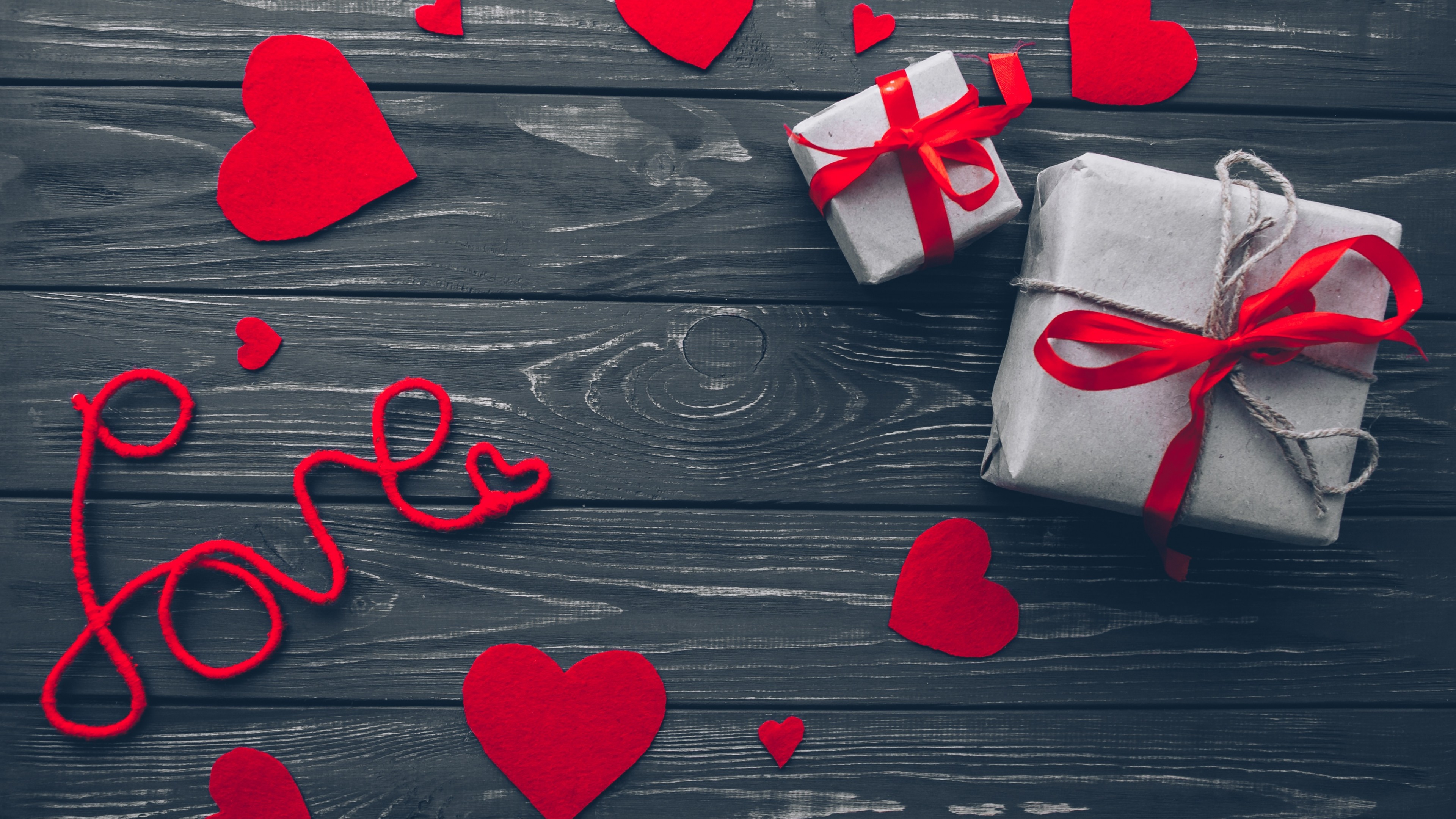 Love, Gift, Heart, 4K, HD Wallpaper