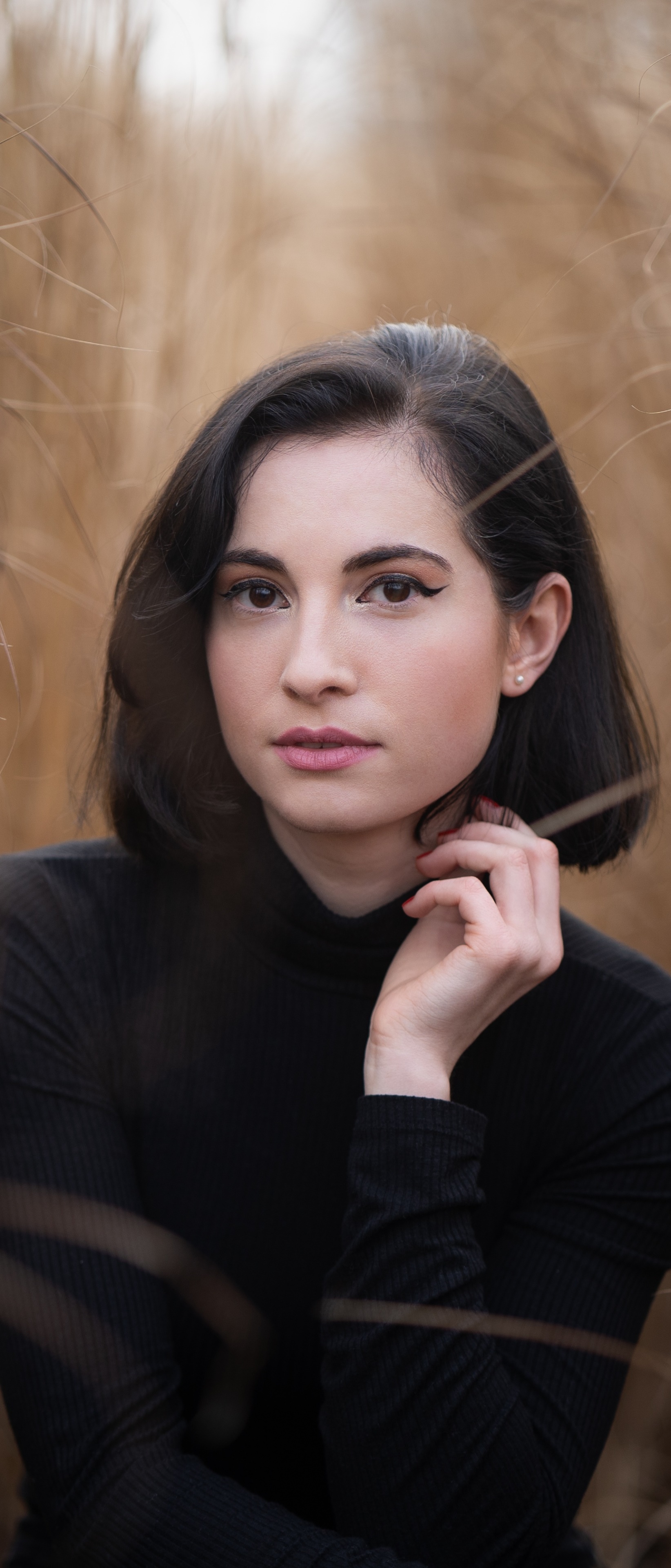 Women Model, Short Hair, Black Hair, 1644x3840, Phone HD Wallpaper
