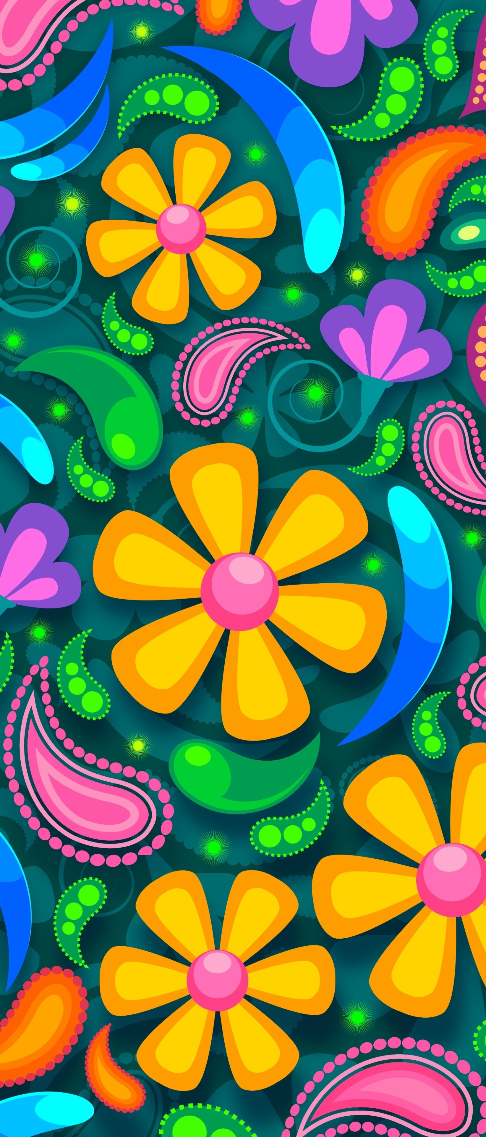 Artistic Flower, Colors, Colorful, 1644x3840, Phone HD Wallpaper
