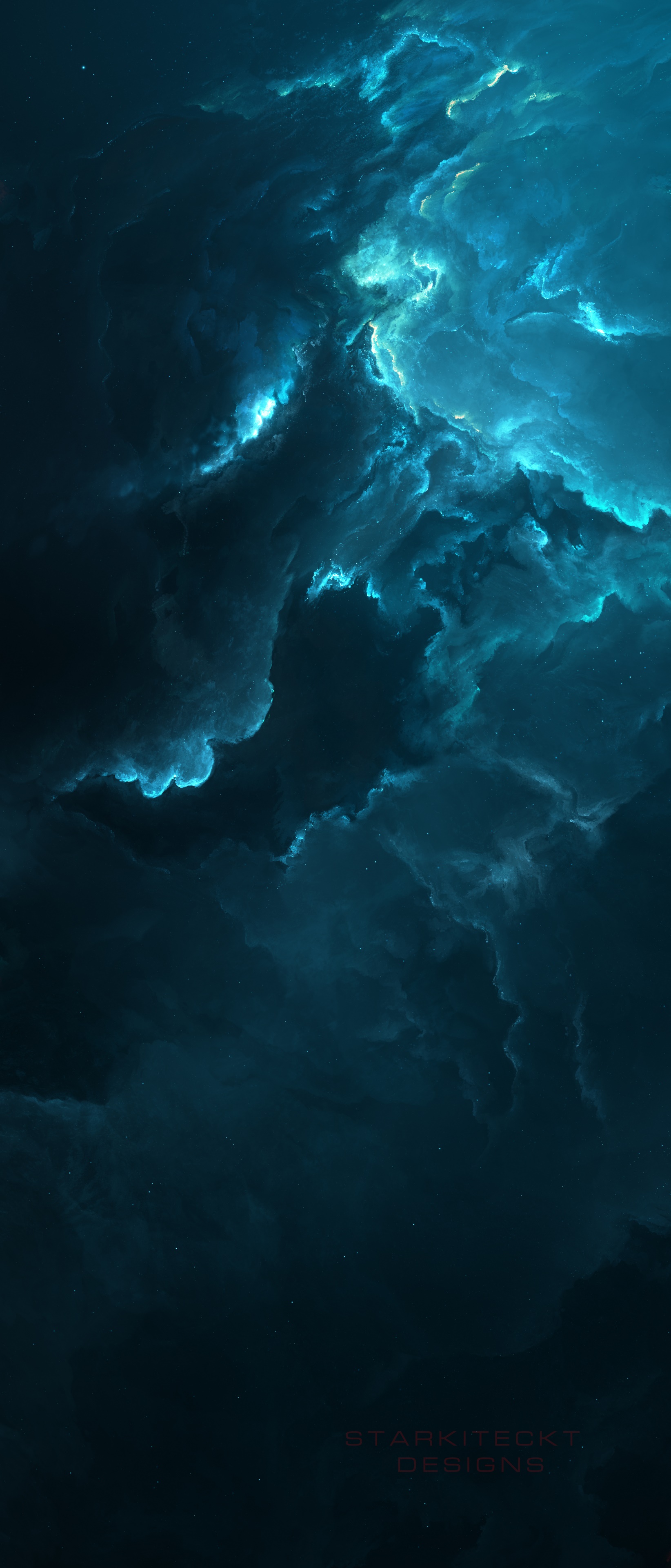 Sci Fi Nebula, Space, Blue, 1644x3840, Phone HD Wallpaper