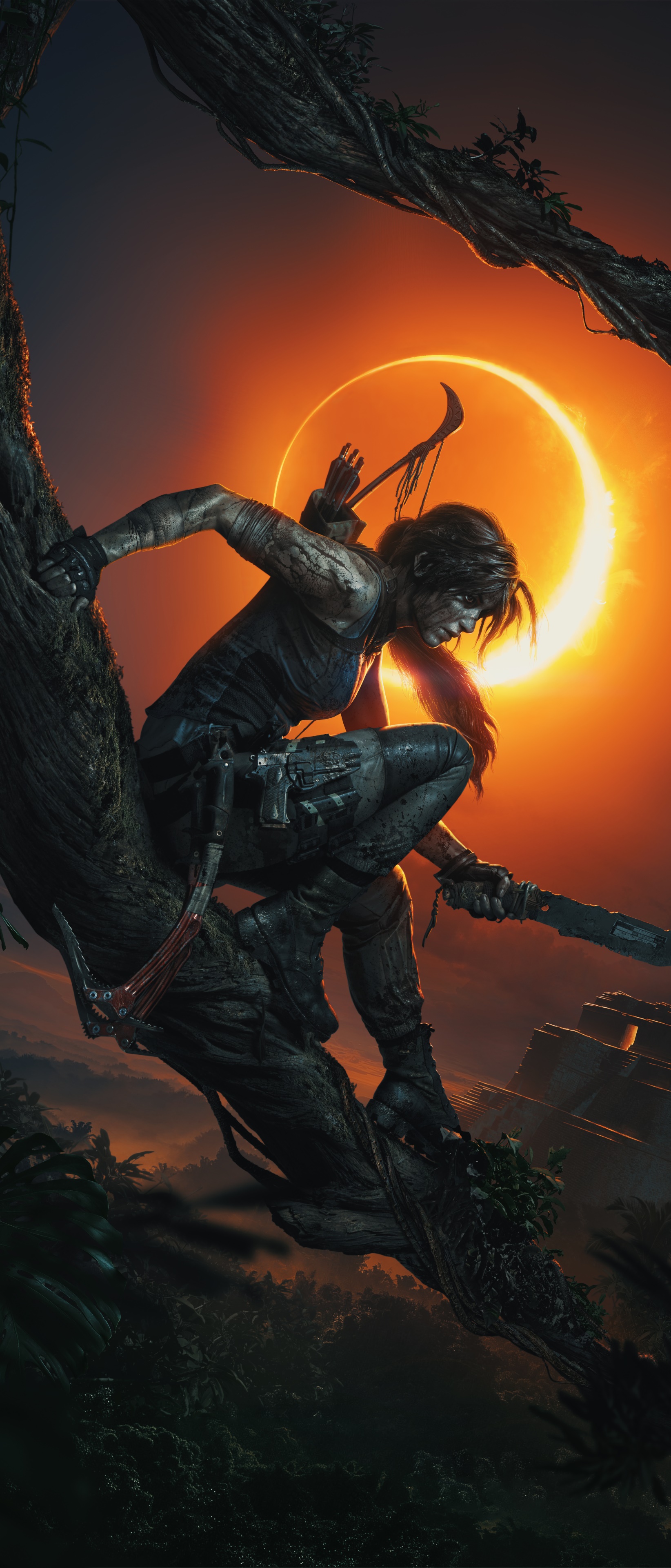 Video Game Shadow of the Tomb Raider, Woman Warrior, Lara Croft, 1644x3840, Phone HD Wallpaper