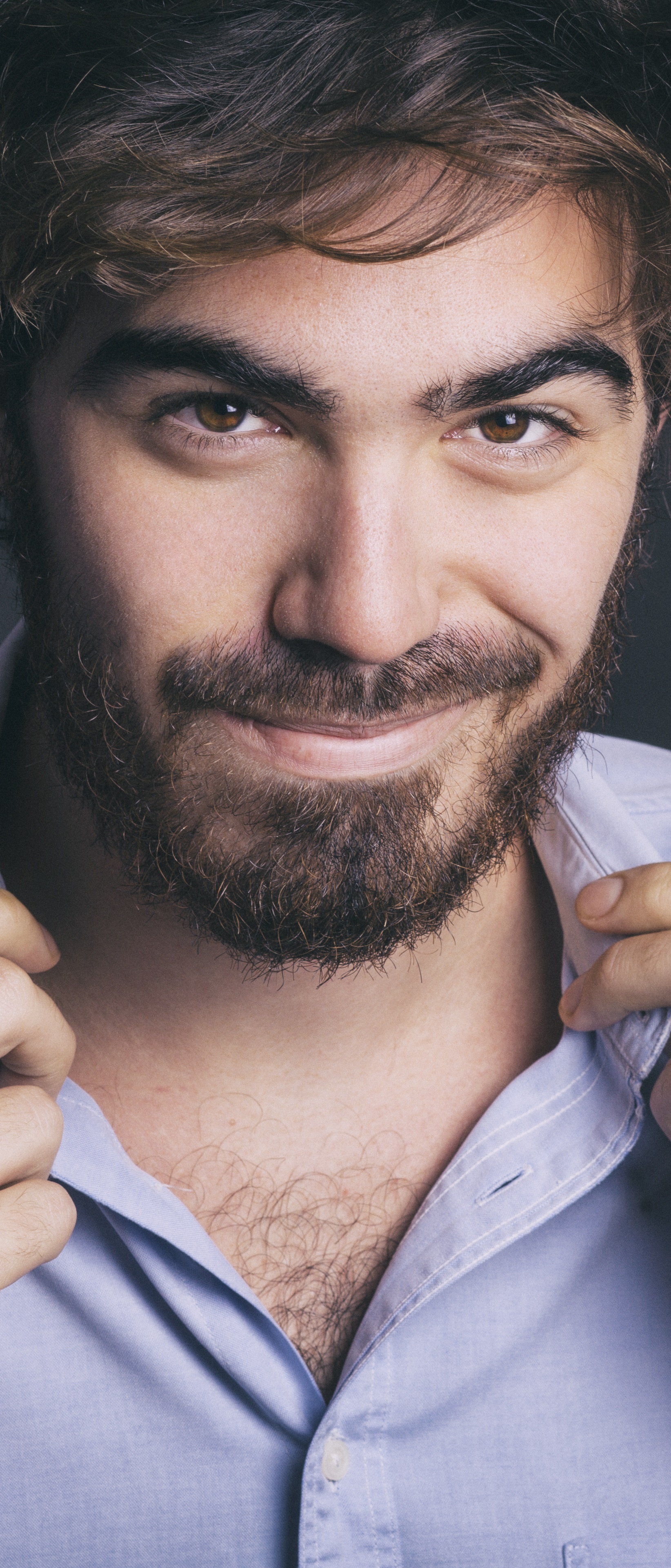 Men Model, Smile, Beard, 1644x3840, Phone HD Wallpaper