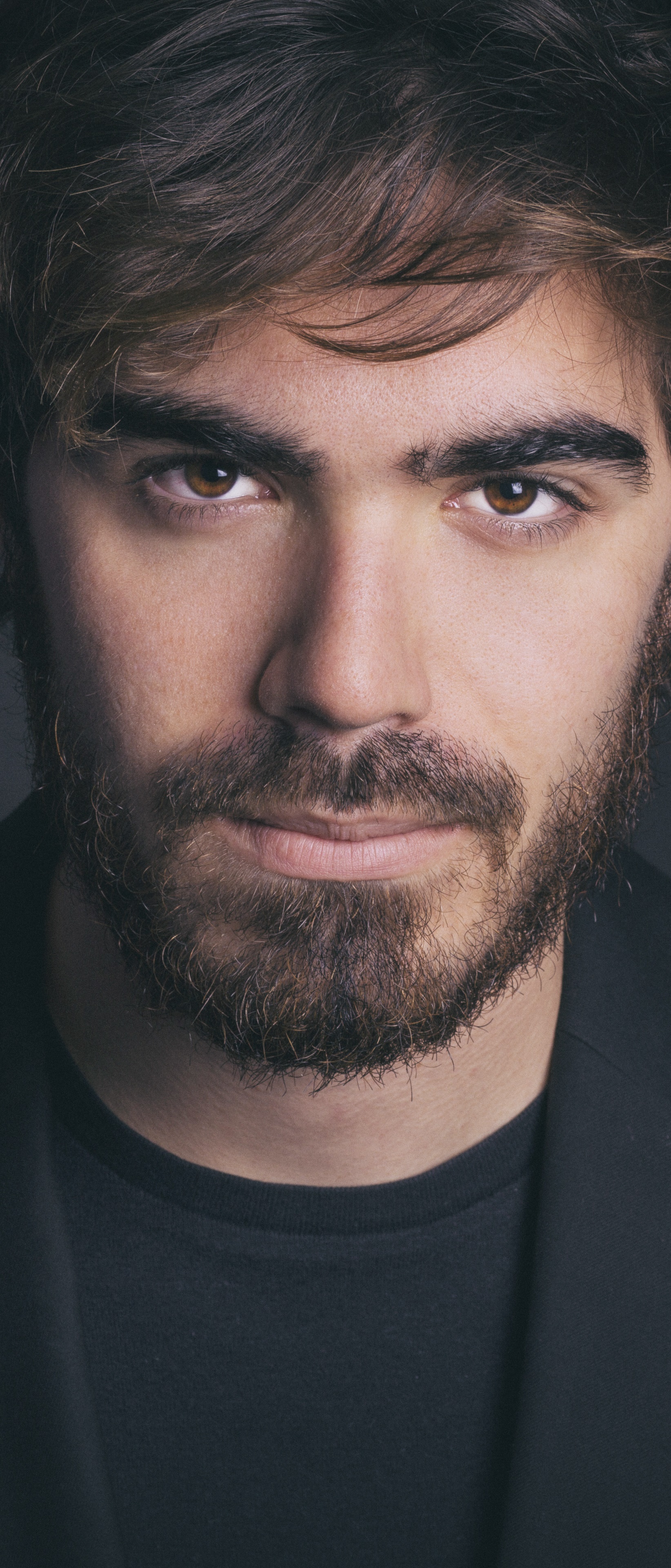 Men Model, Brown Eyes, Beard, 1644x3840, Phone HD Wallpaper
