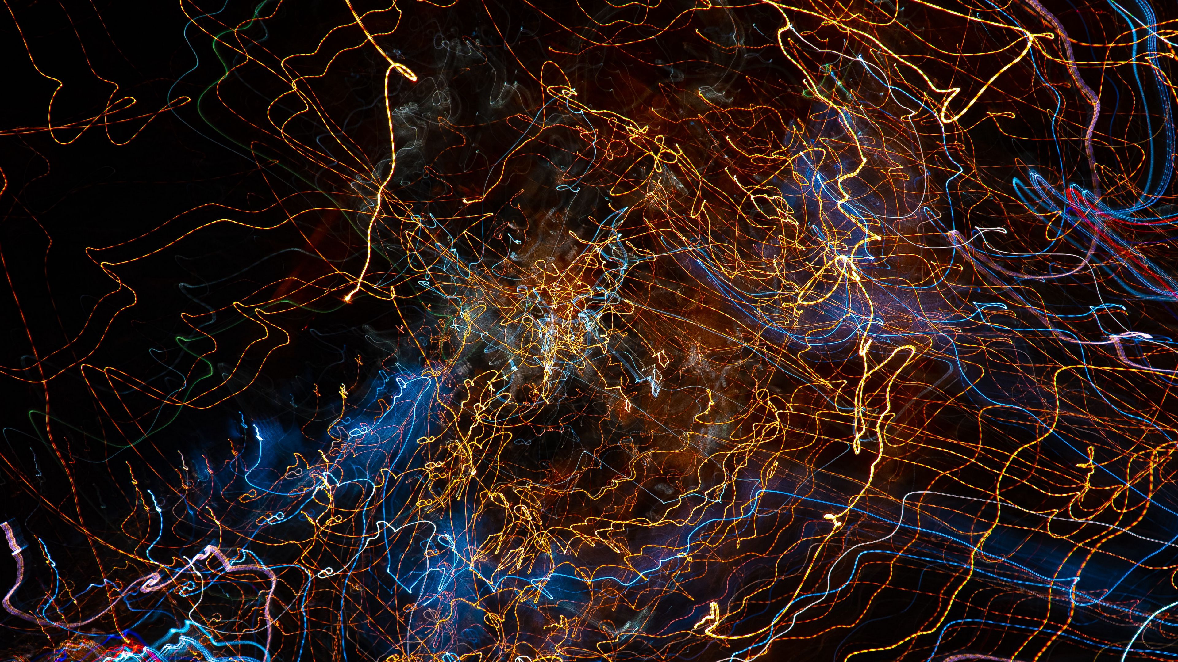 glow, long exposure, multi-colored, 4k, HD Wallpaper