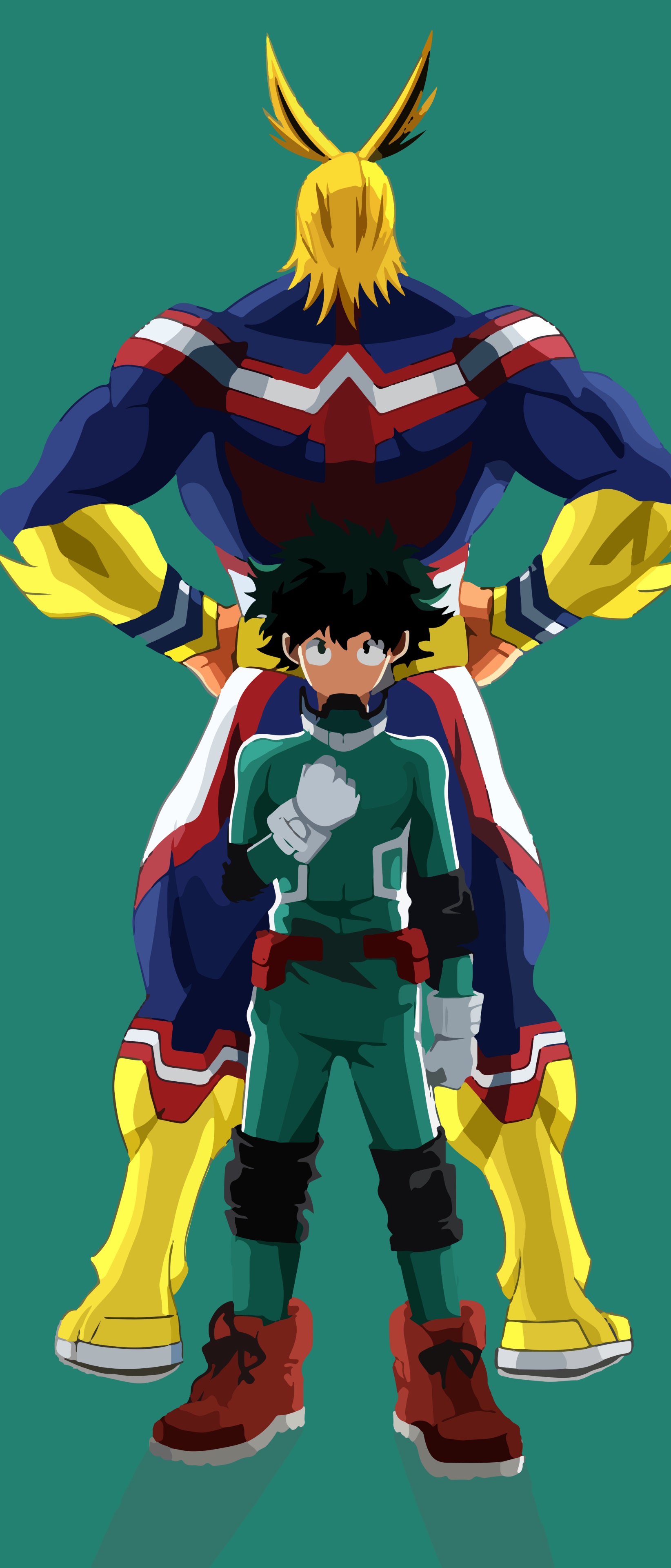 Anime My Hero Academia, Izuku Midoriya, All Might, 1644x3840, Phone HD Wallpaper