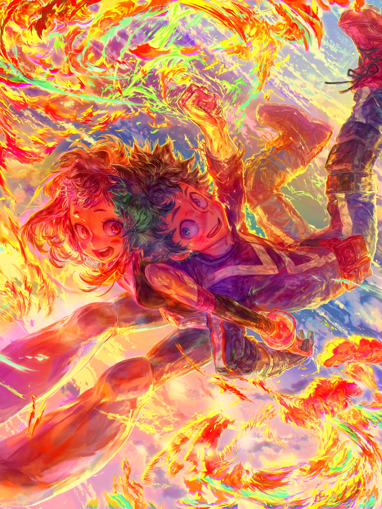 Anime My Hero Academia, Ochaco Uraraka, Izuku Midoriya, 1536x2048, Phone HD Wallpaper