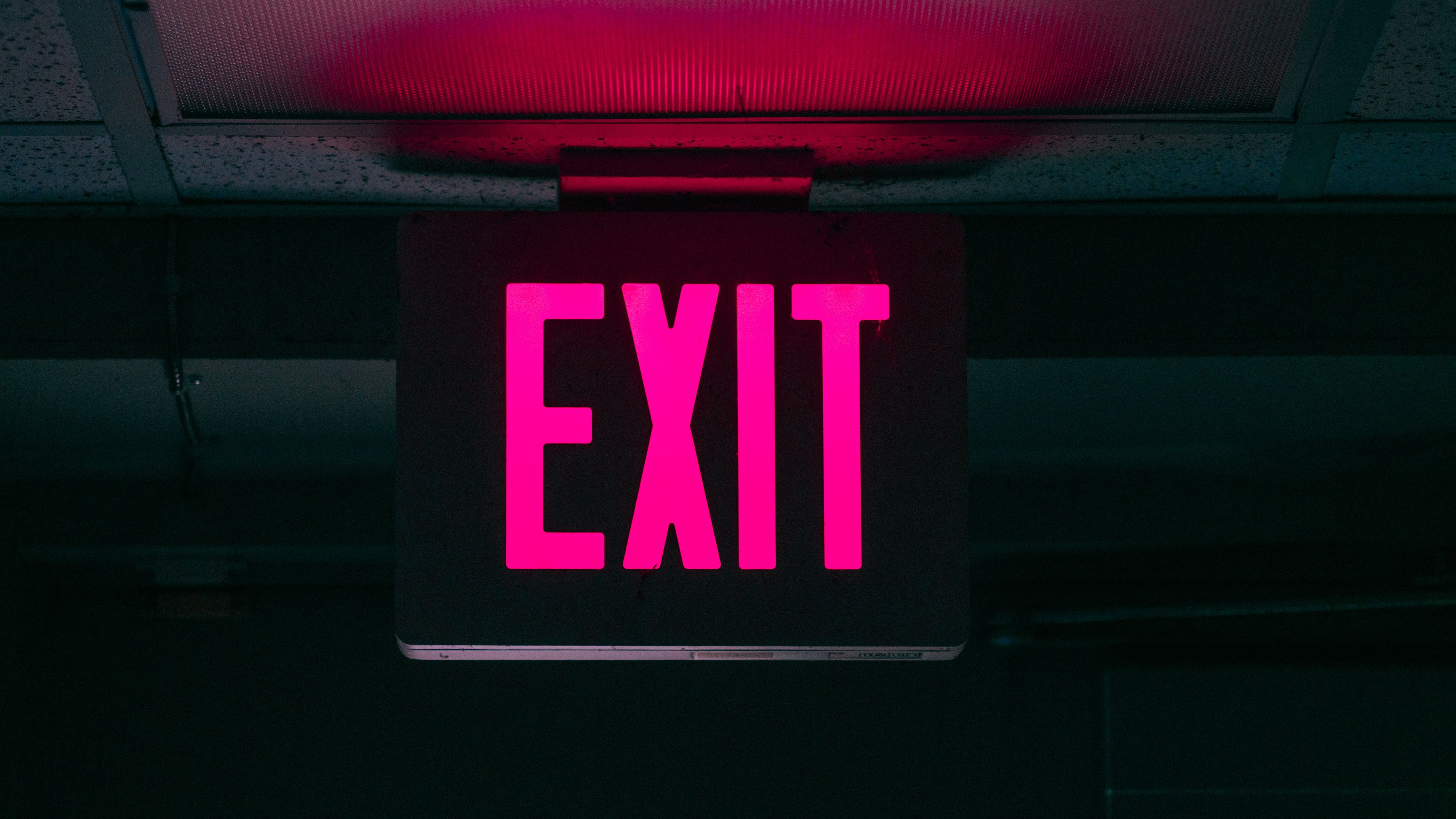 exit, sign, pointer, inscription, 4k, HD Wallpaper