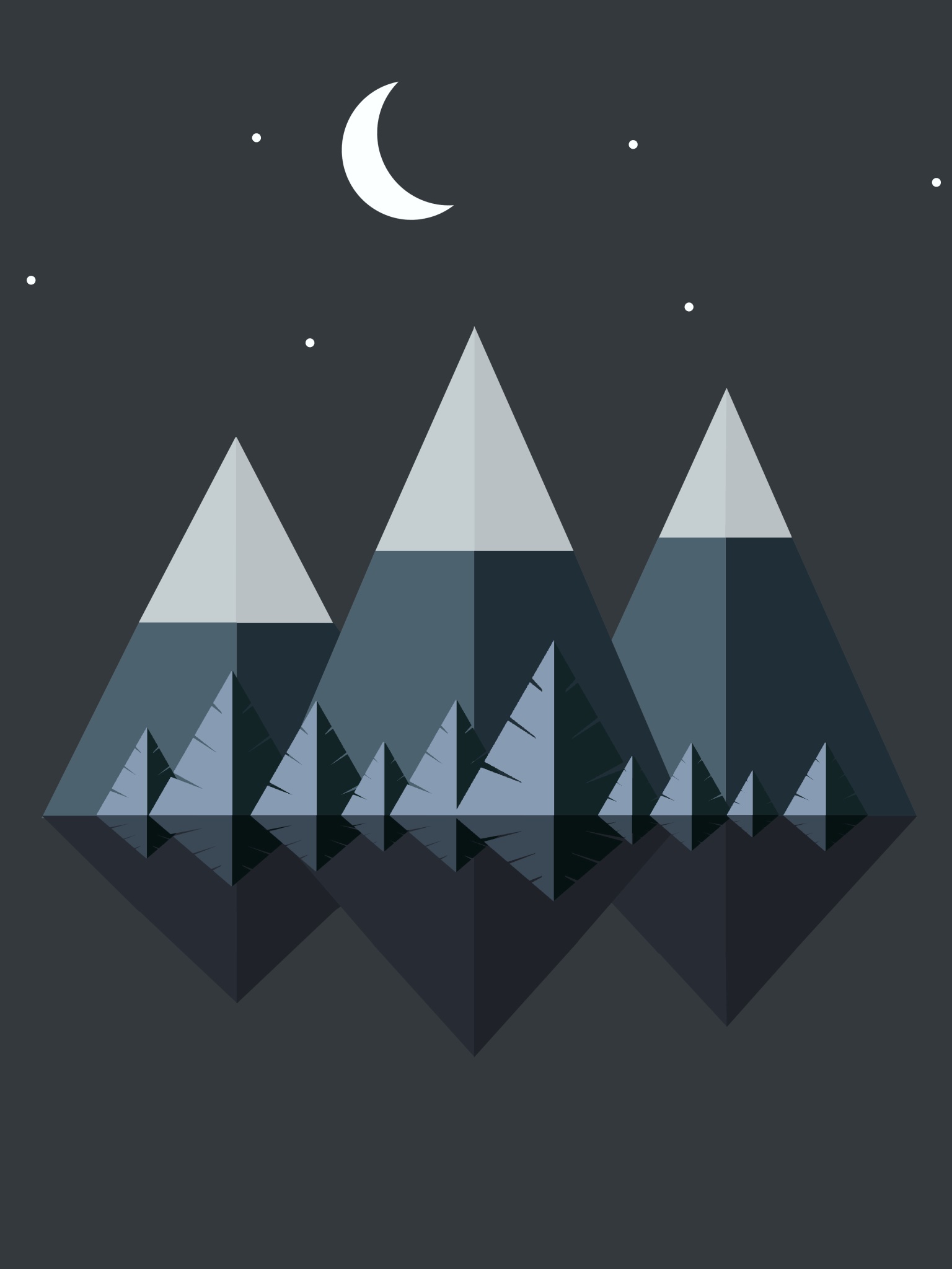 Artistic Minimalist, Mountain, 1536x2048, Phone HD Wallpaper
