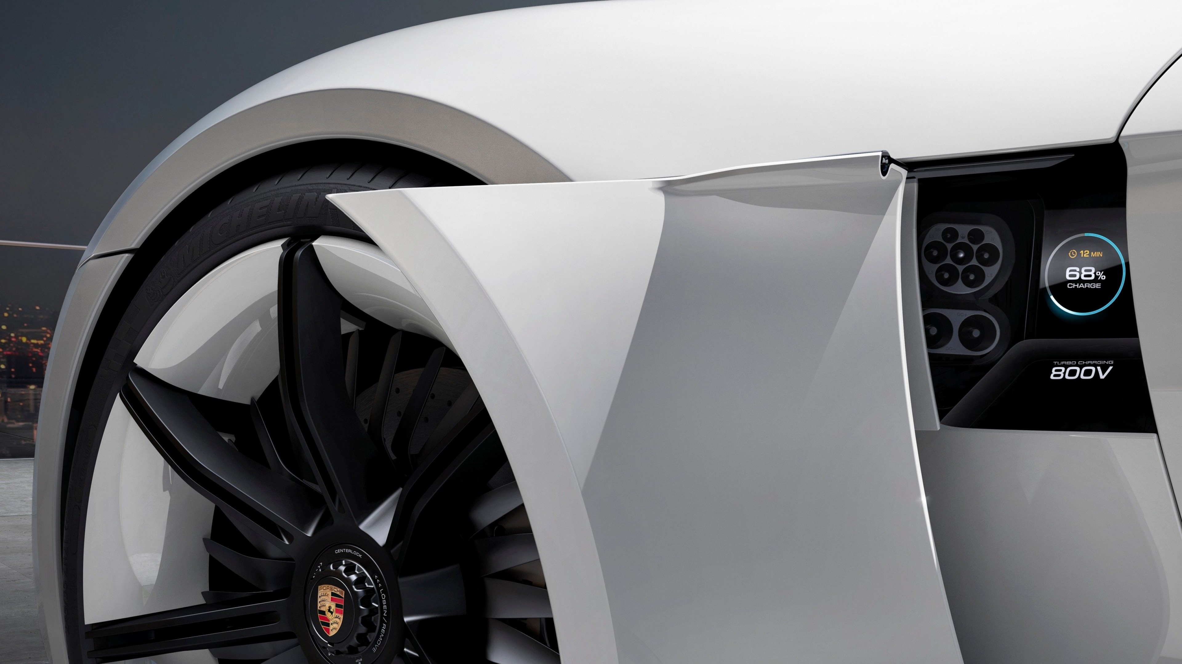 Porsche Taycan, Electric Cars, supercar, 800v, white, HD Wallpaper