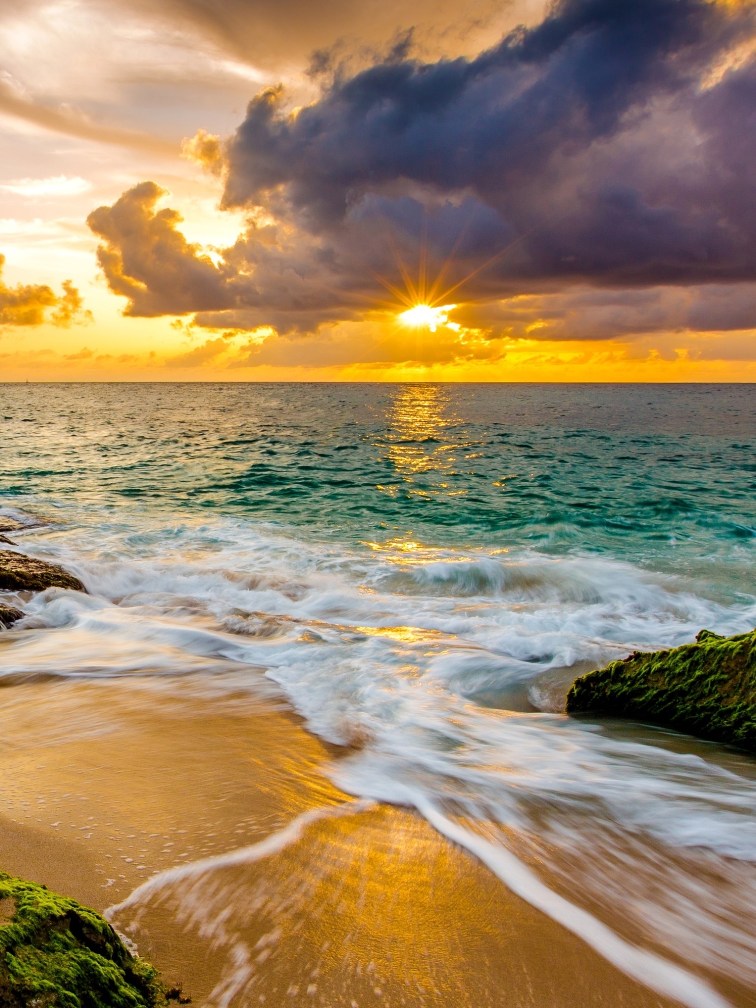 Earth Sunset, Coast, Hawaii, Horizon, Sea, Ocean, 1536x2048, Phone HD Wallpaper