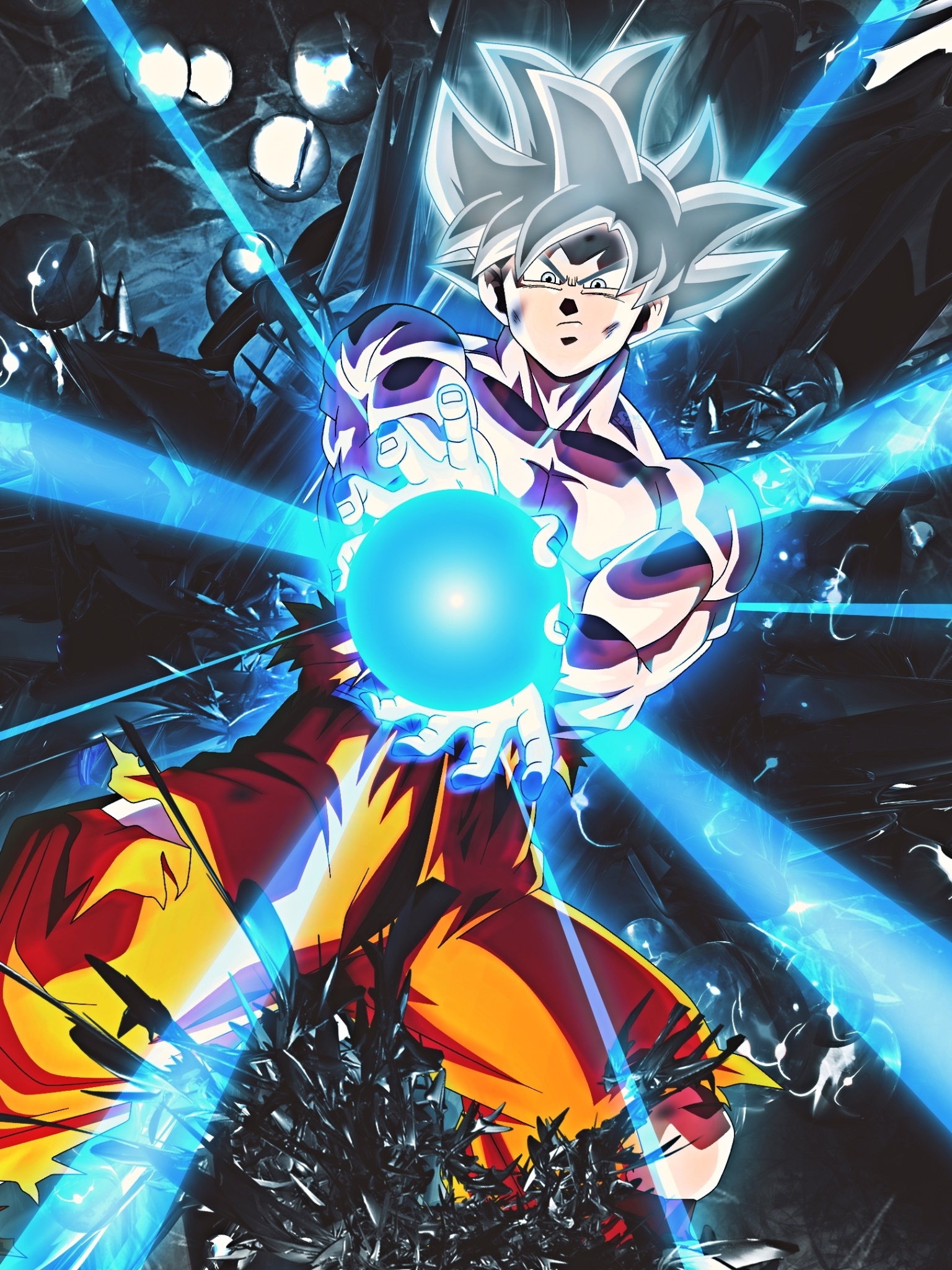 Anime Dragon Ball Super, Goku, Ultra Instinct (Dragon Ball), 1536x2048, Phone HD Wallpaper