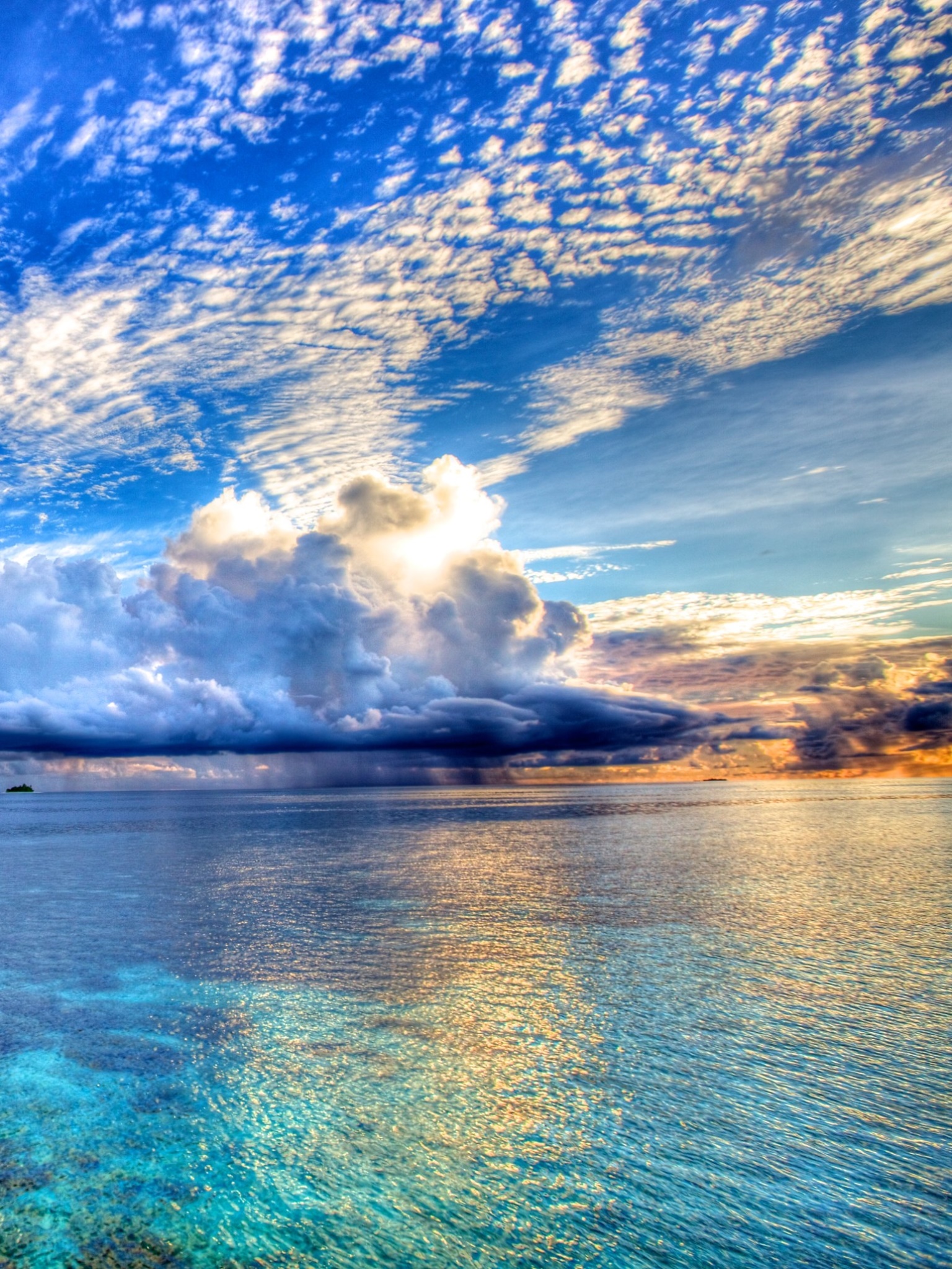 Earth Ocean, Nature, Sky, Horizon, Cloud, Maldives, 1536x2048, Phone HD Wallpaper