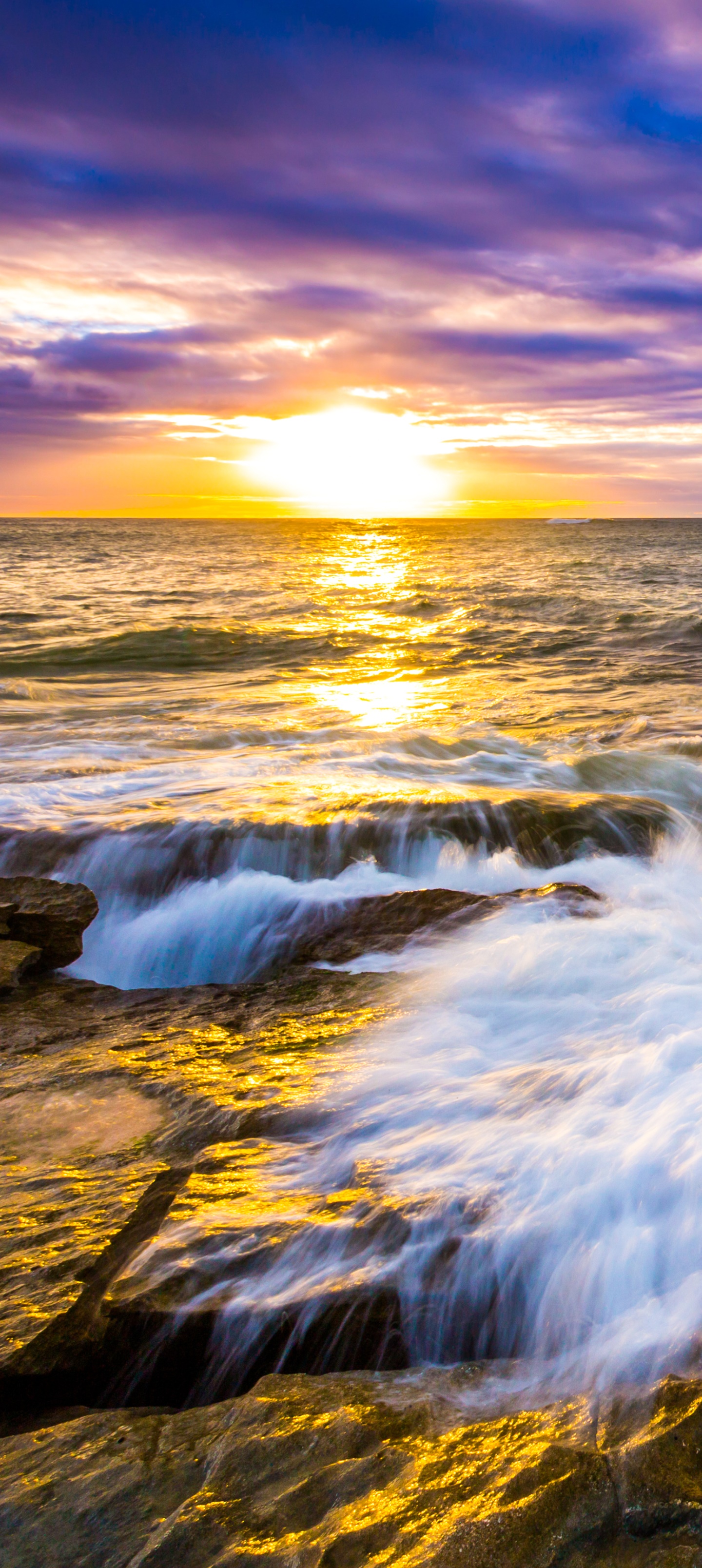 Earth Ocean, Sea, Horizon, Hawaii, Sunset, 1440x3216, Phone HD Wallpaper