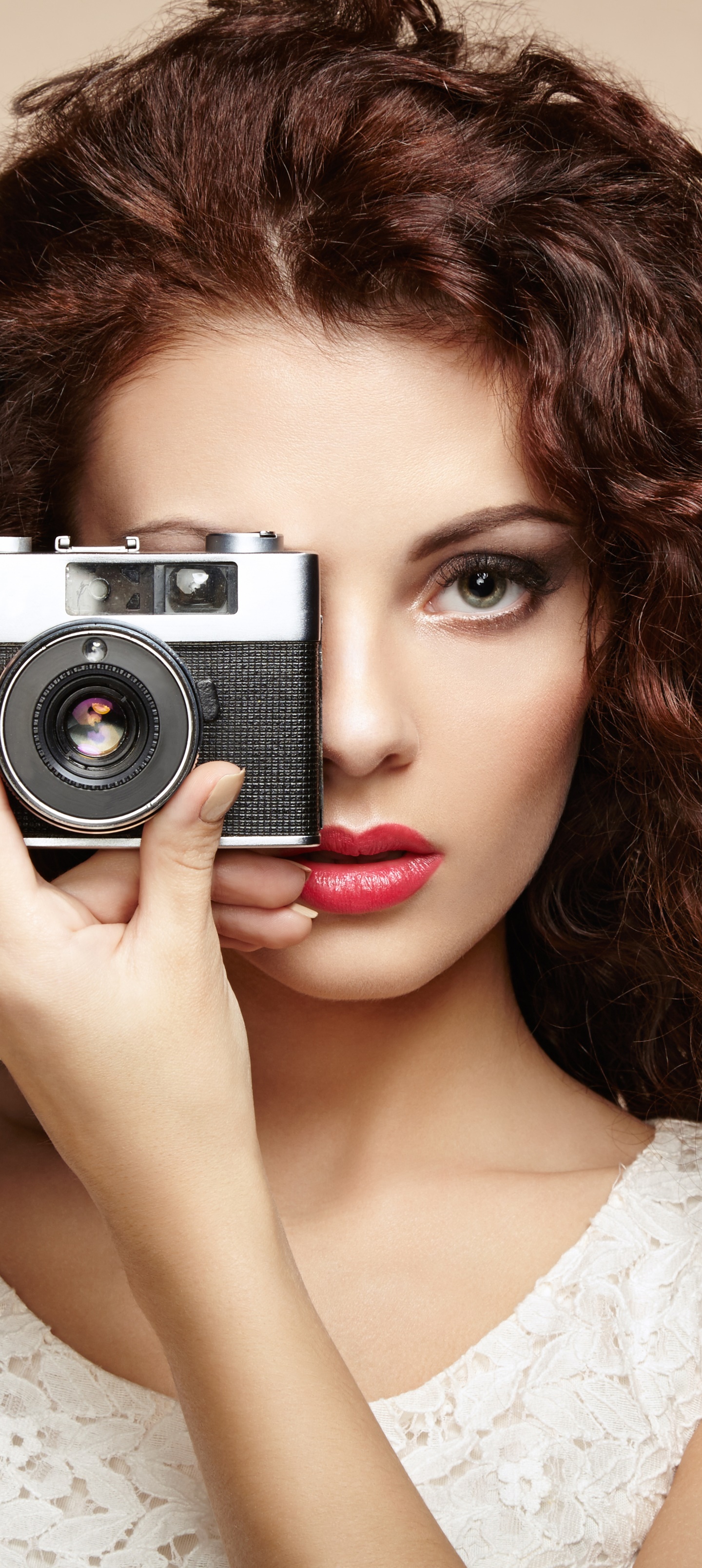 Women Model, Portrait, Face, Camera, 1440x3216, Phone HD Wallpaper