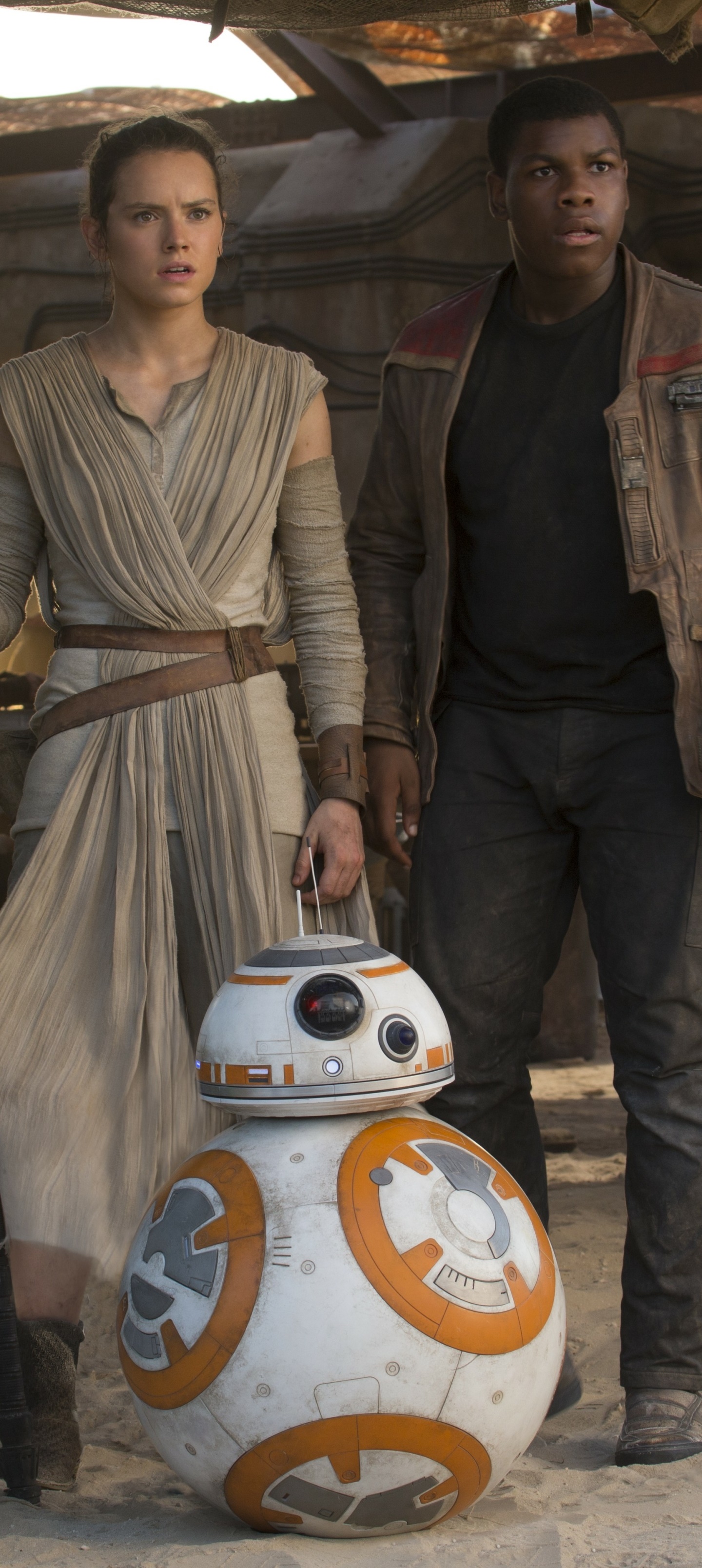 Movie Star Wars Episode VII: The Force Awakens, Rey (Star Wars), Daisy Ridley, Star Wars, BB-8, 1440x3216, Phone HD Wallpaper