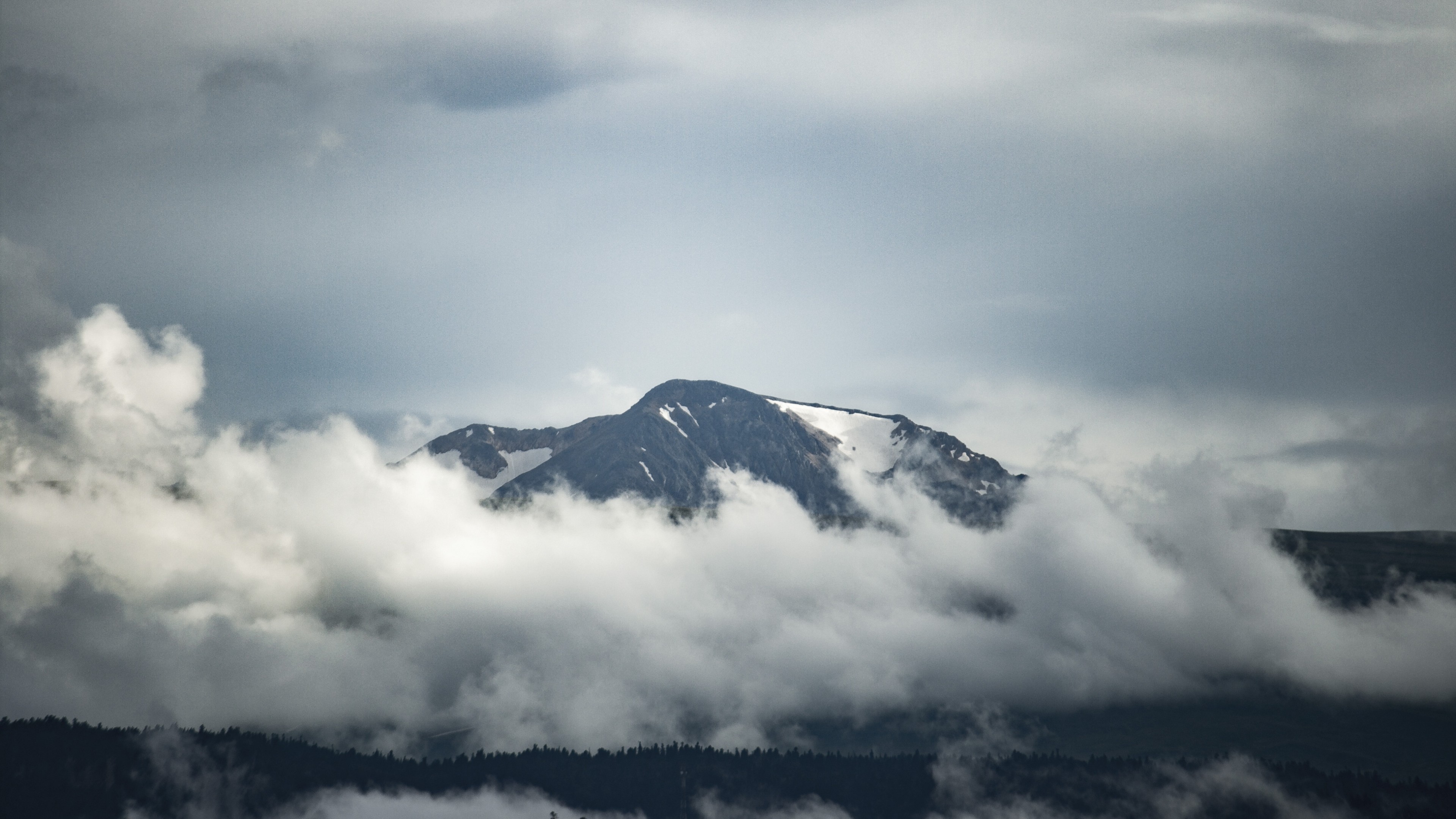Caucasus Mountains, clouds, 4K, HD Wallpaper
