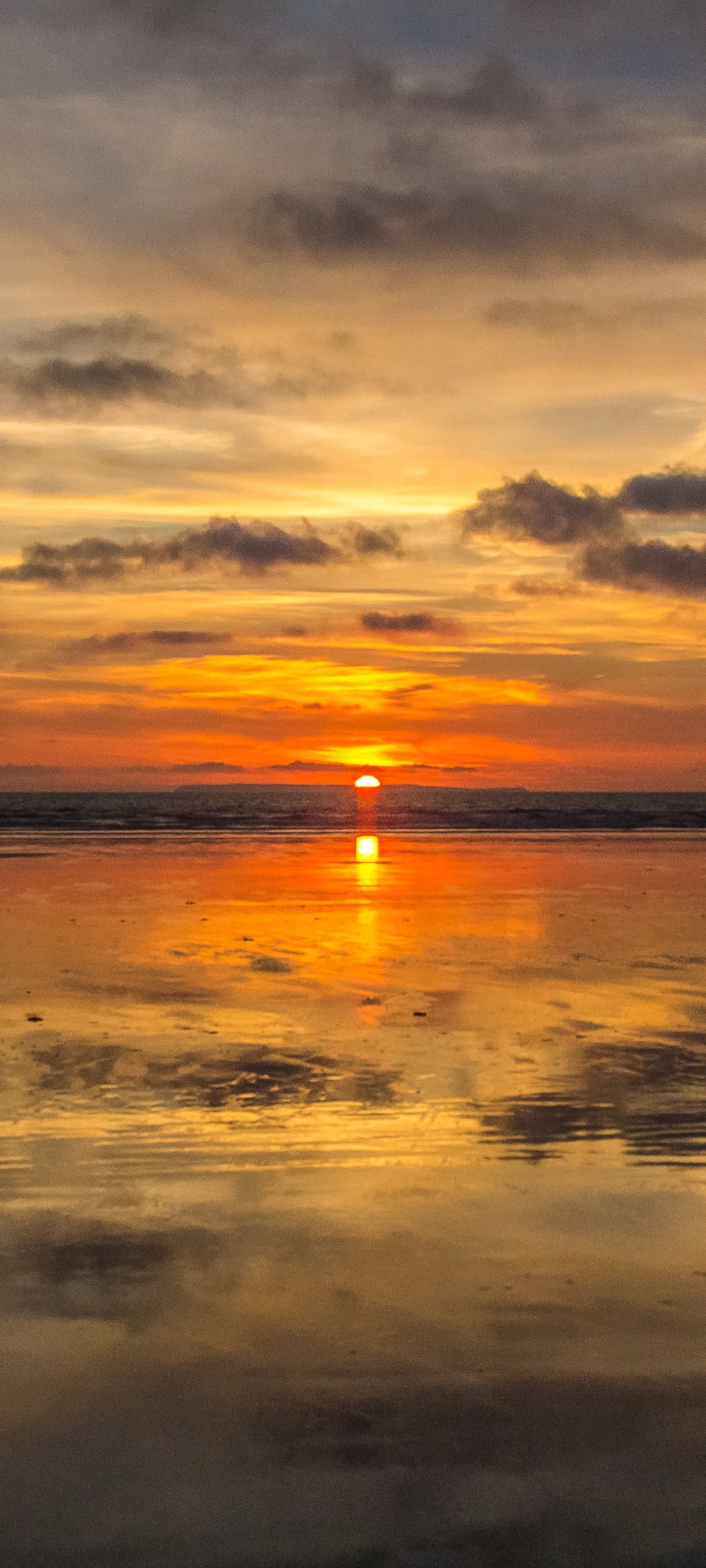 Earth Ocean, Reflection, Horizon, Cloud, Sky, Sunset, 1440x3200, Phone HD Wallpaper