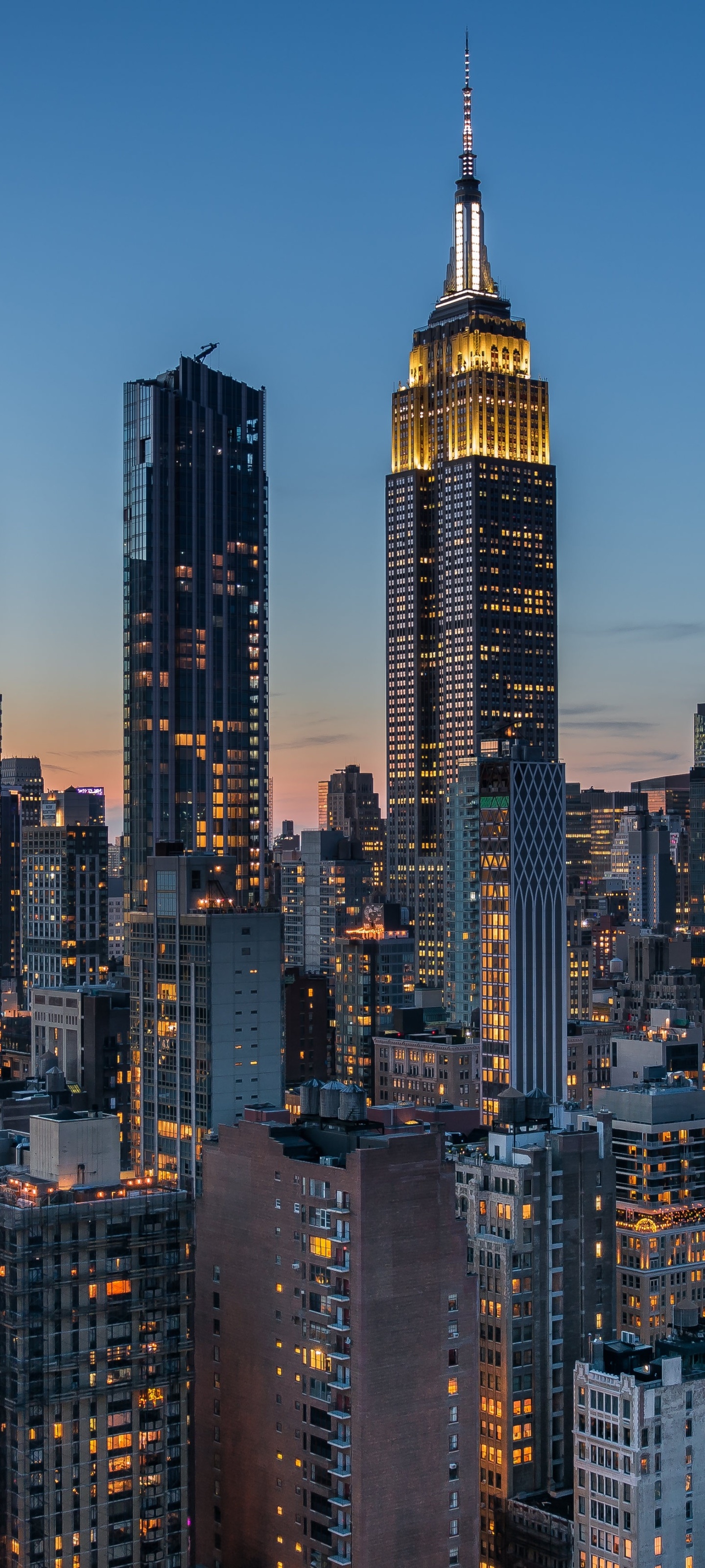 Man Made Manhattan, Skyscraper, Building, New York, USA, 1440x3200, Phone HD Wallpaper