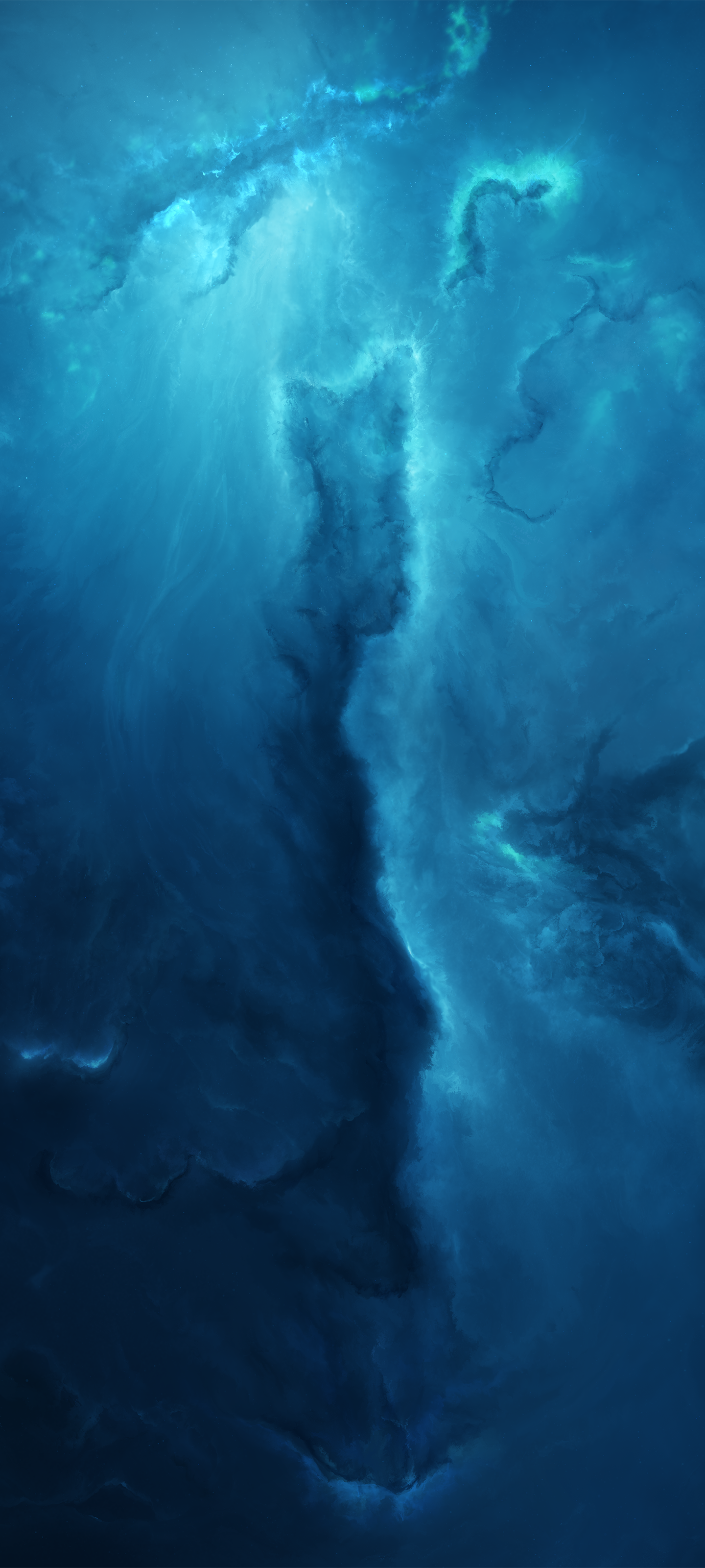 Sci Fi Nebula, Space, Blue, Cosmos, 1440x3200, Phone HD Wallpaper