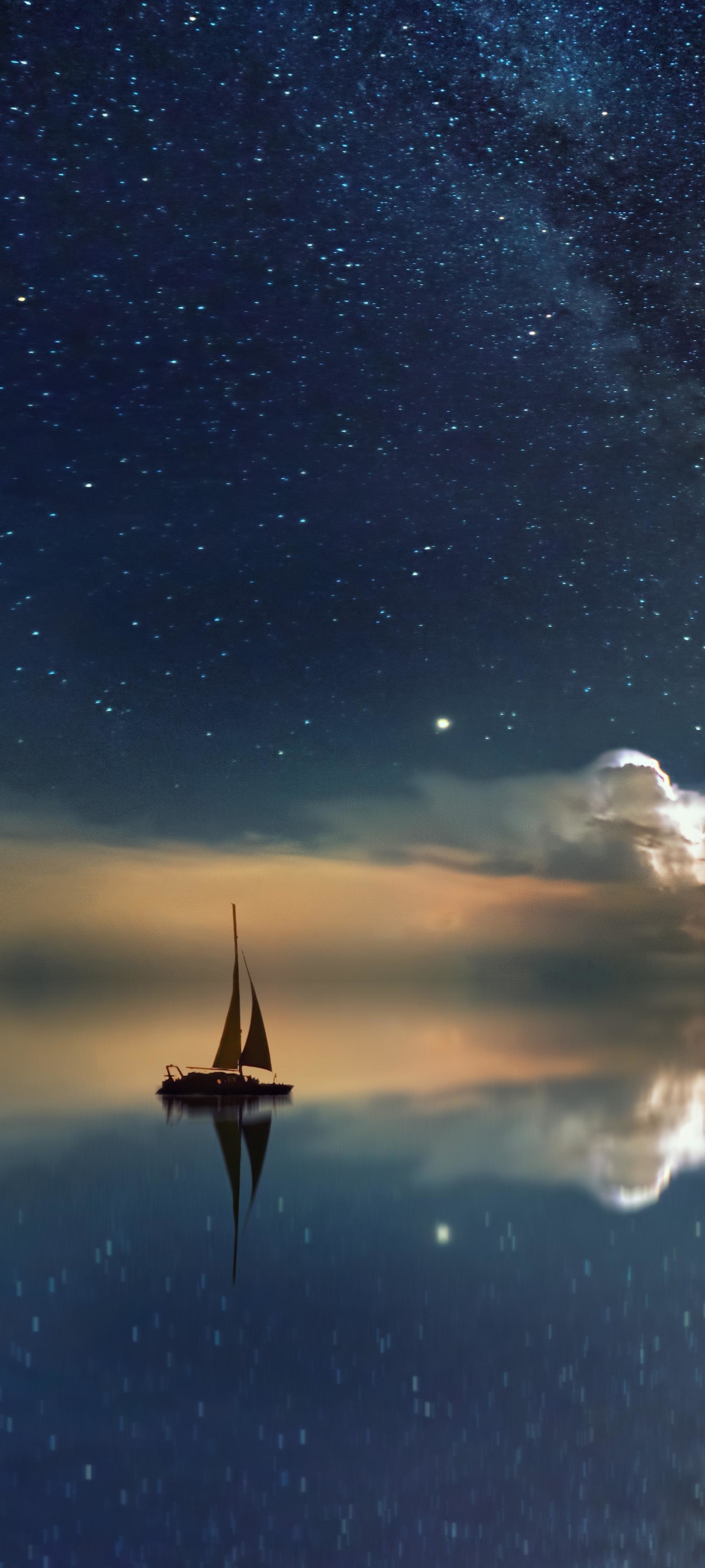 Fantasy Ocean, Sailboat, 1440x3200, Phone HD Wallpaper