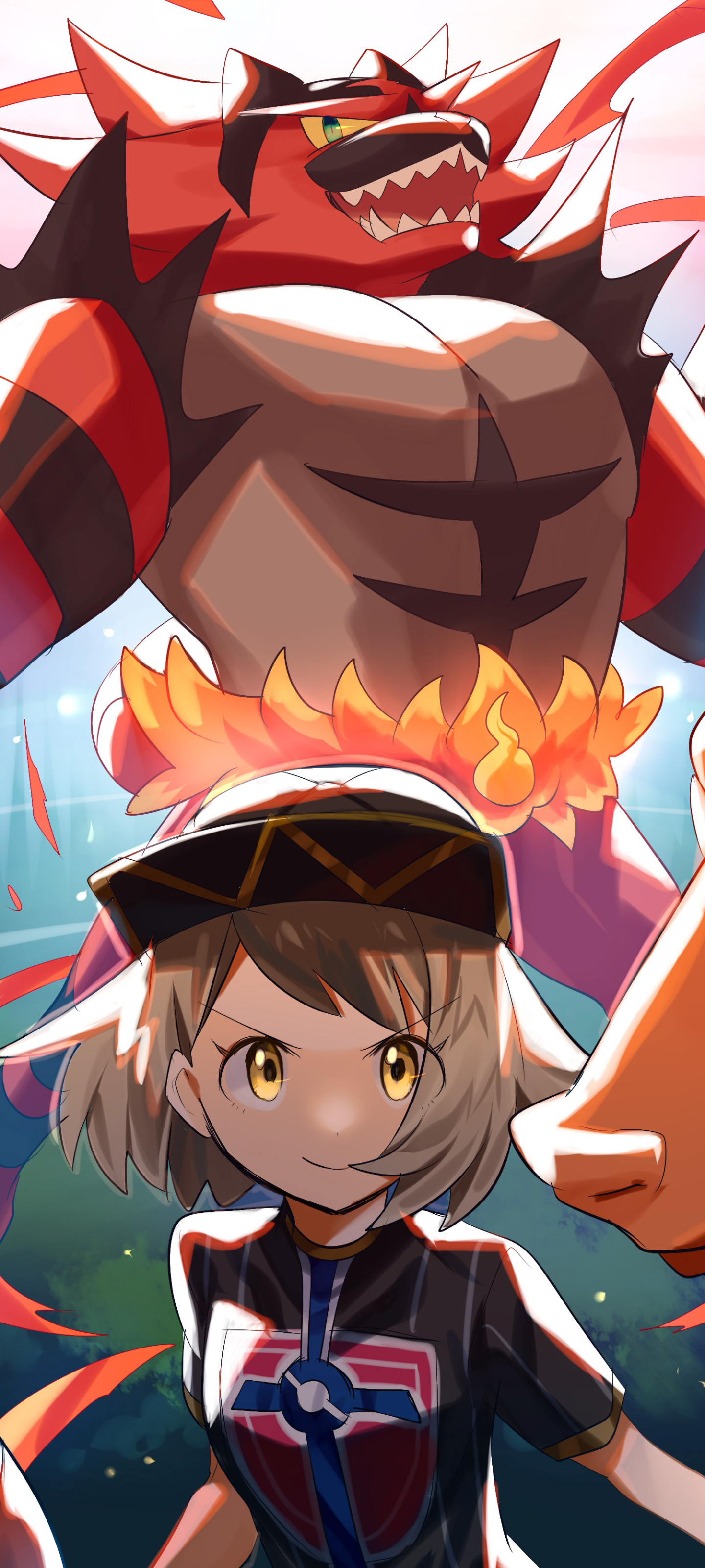 Anime Pokémon, Gloria (Pokémon), Pokémon Sword and Shield, Incineroar (Pokémon), 1440x3200, Phone HD Wallpaper