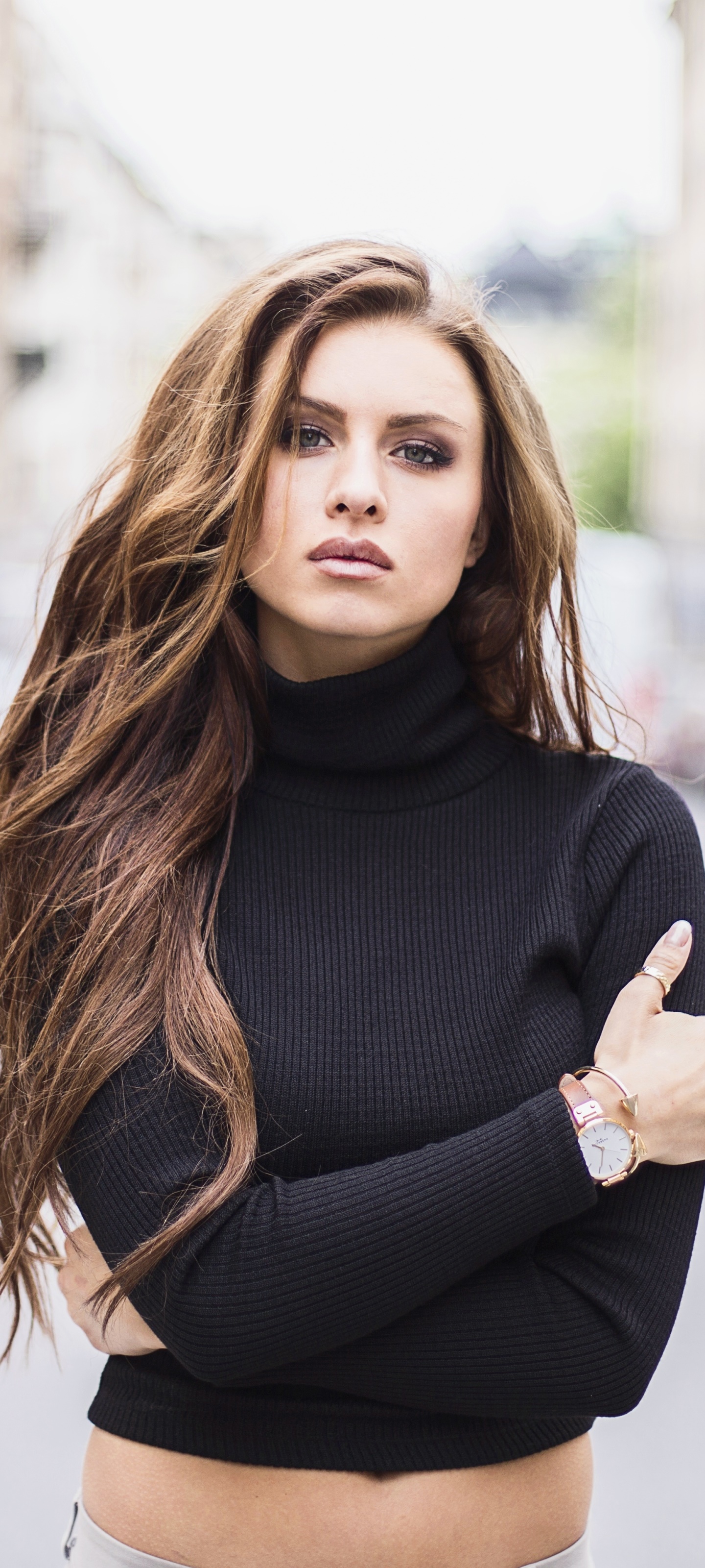 Women Model, Long Hair, Brunette, 1440x3200, Phone HD Wallpaper