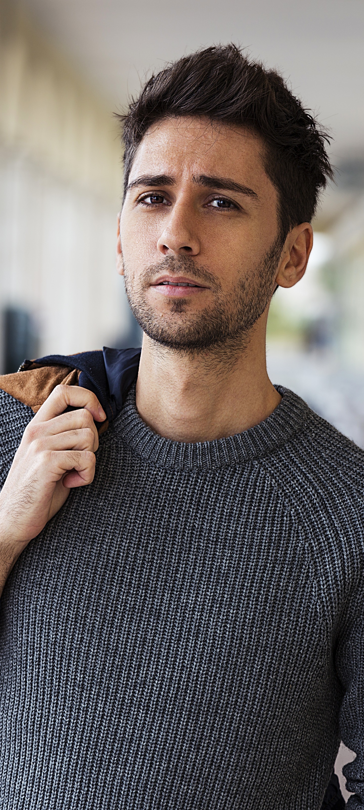 Men Model, Brown Eyes, 1440x3200, Phone HD Wallpaper