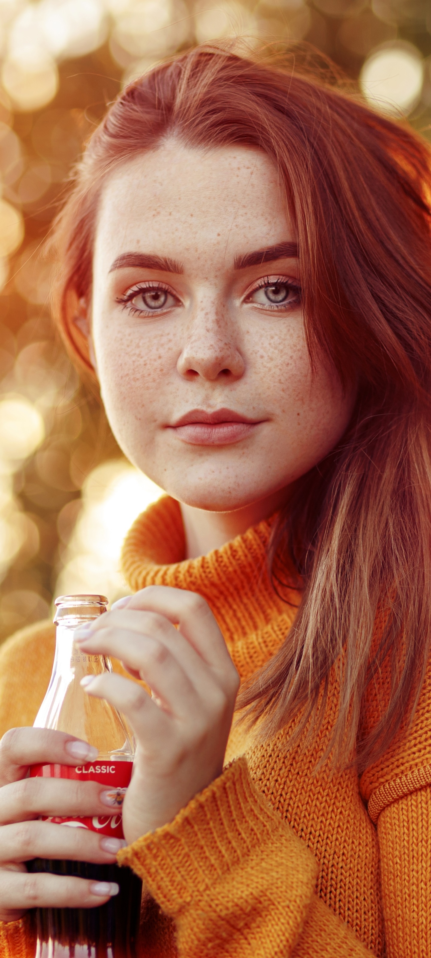 Women Model, Blue Eyes, Redhead, 1440x3200, Phone HD Wallpaper