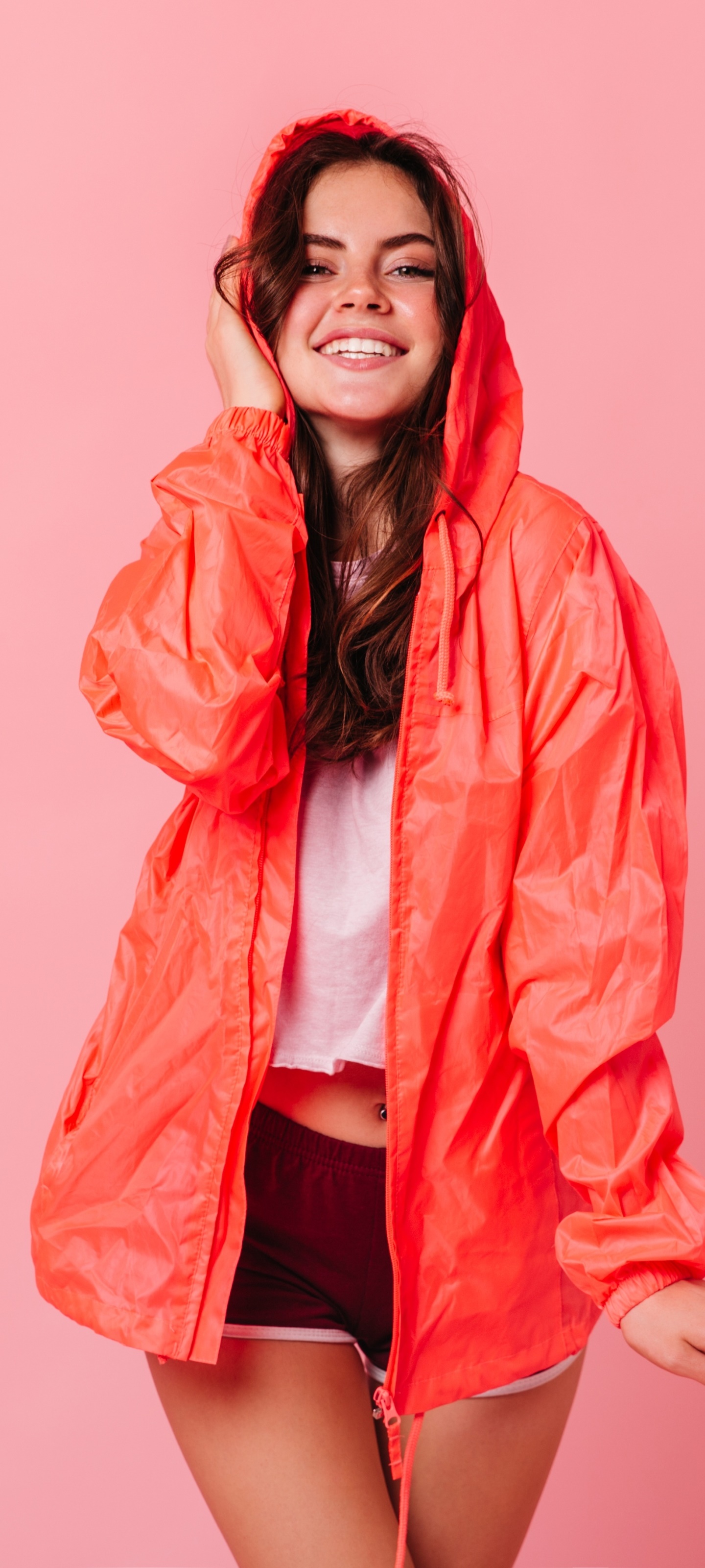 Women Model, Smile, Brunette, 1440x3200, Phone HD Wallpaper