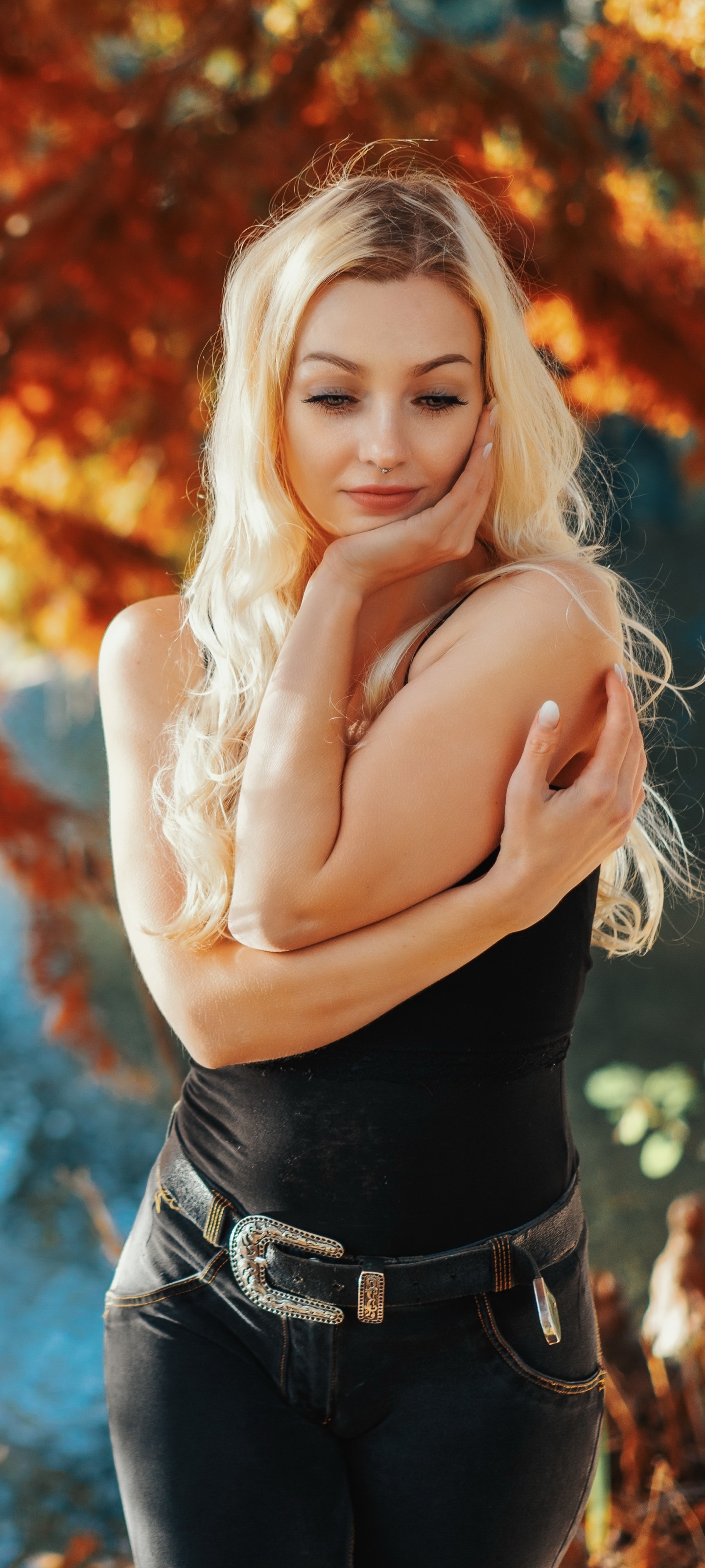 Women Model, Blonde, 1440x3200, Phone HD Wallpaper