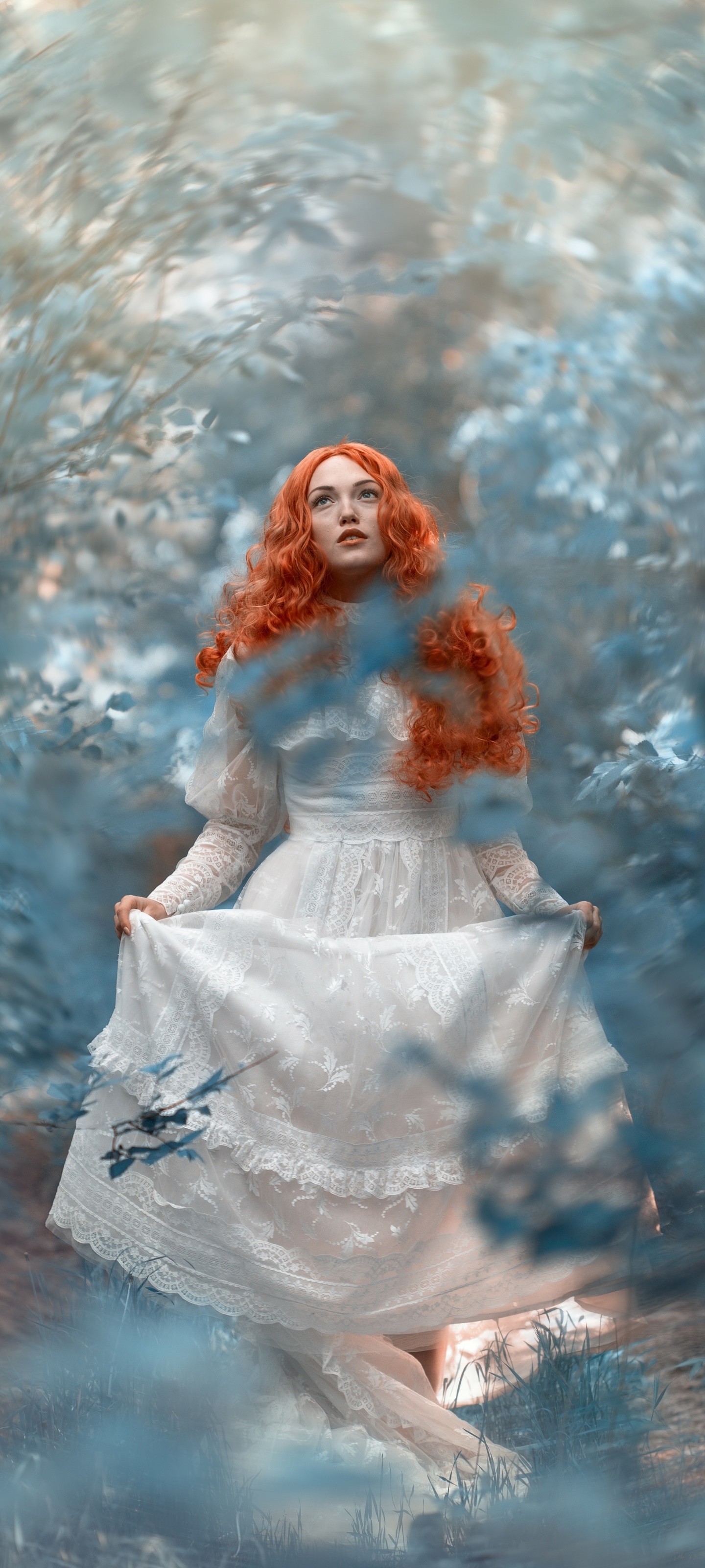 Women Model, Redhead, Dress, 1440x3200, Phone HD Wallpaper