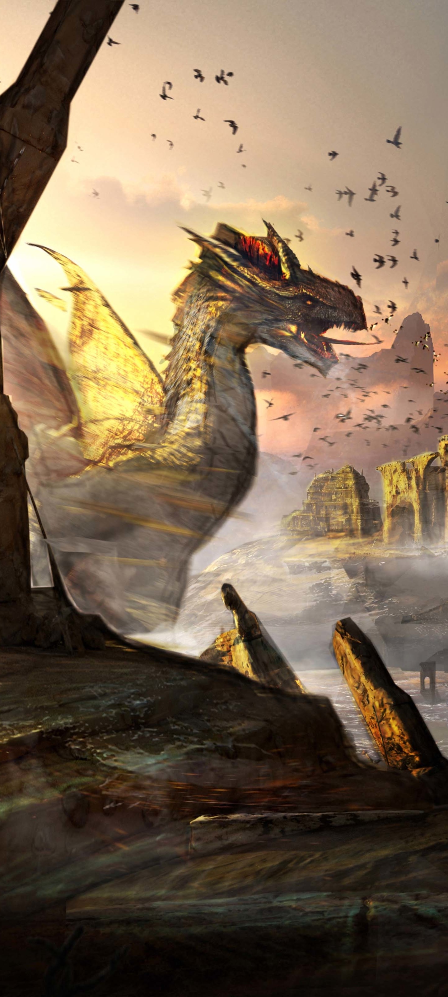 Fantasy Dragon, 1440x3200, Phone HD Wallpaper