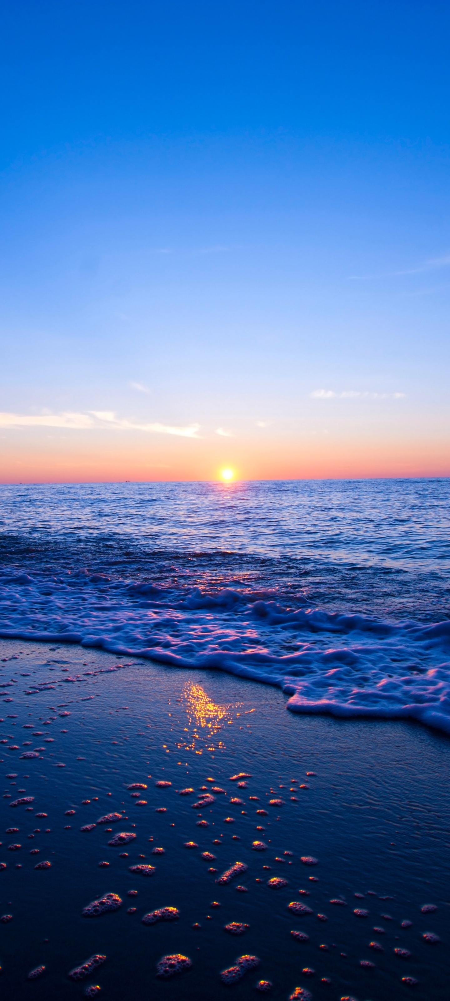 Earth Sunset, Ocean, Beach, 1440x3200, Phone HD Wallpaper