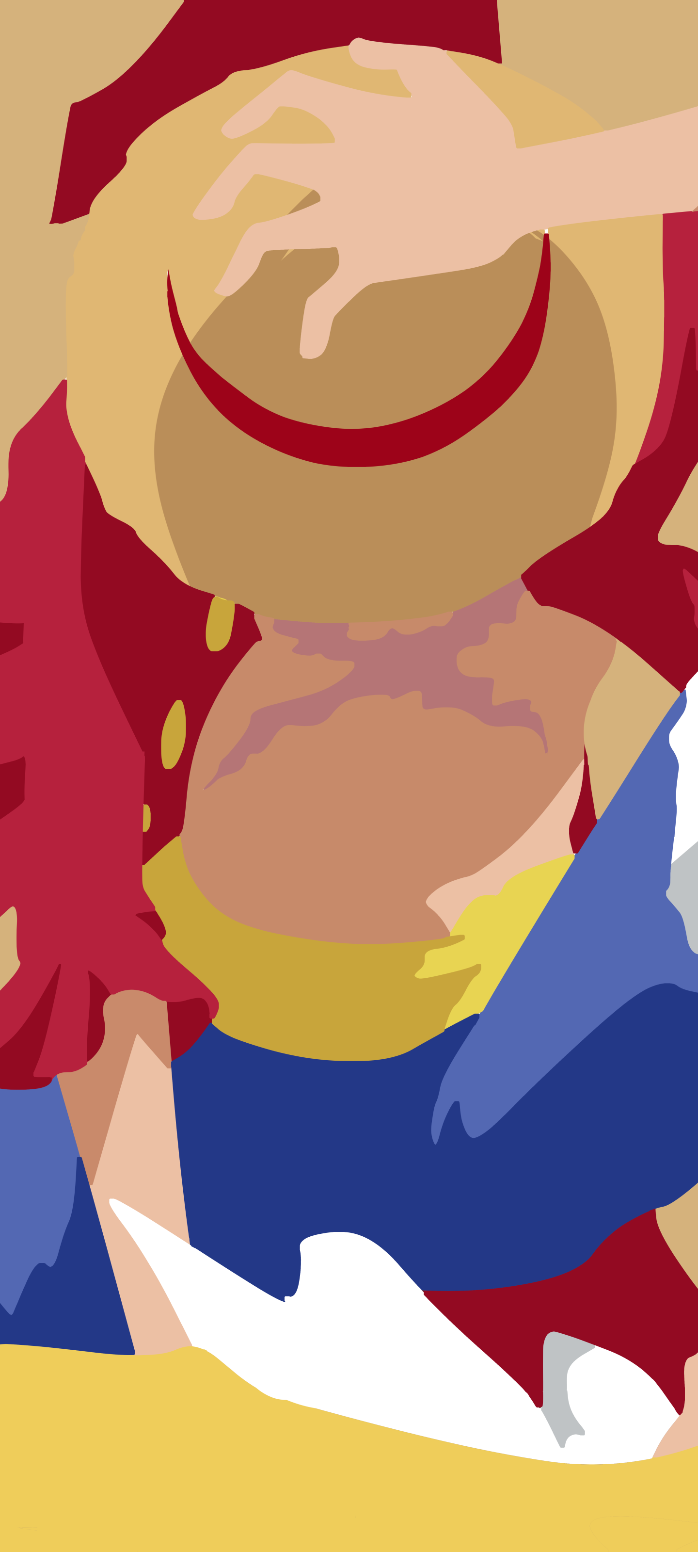 Anime One Piece, Minimalist, Monkey D. Luffy, 1440x3200, Phone HD Wallpaper