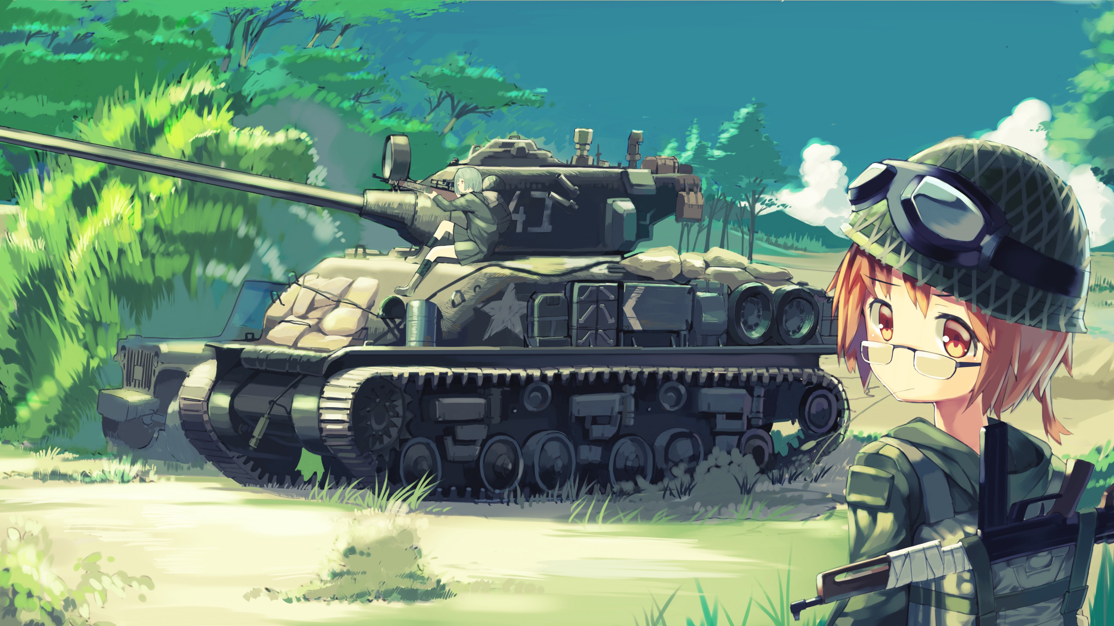 Girl, tank, war, 4K, 4K, HD Wallpaper