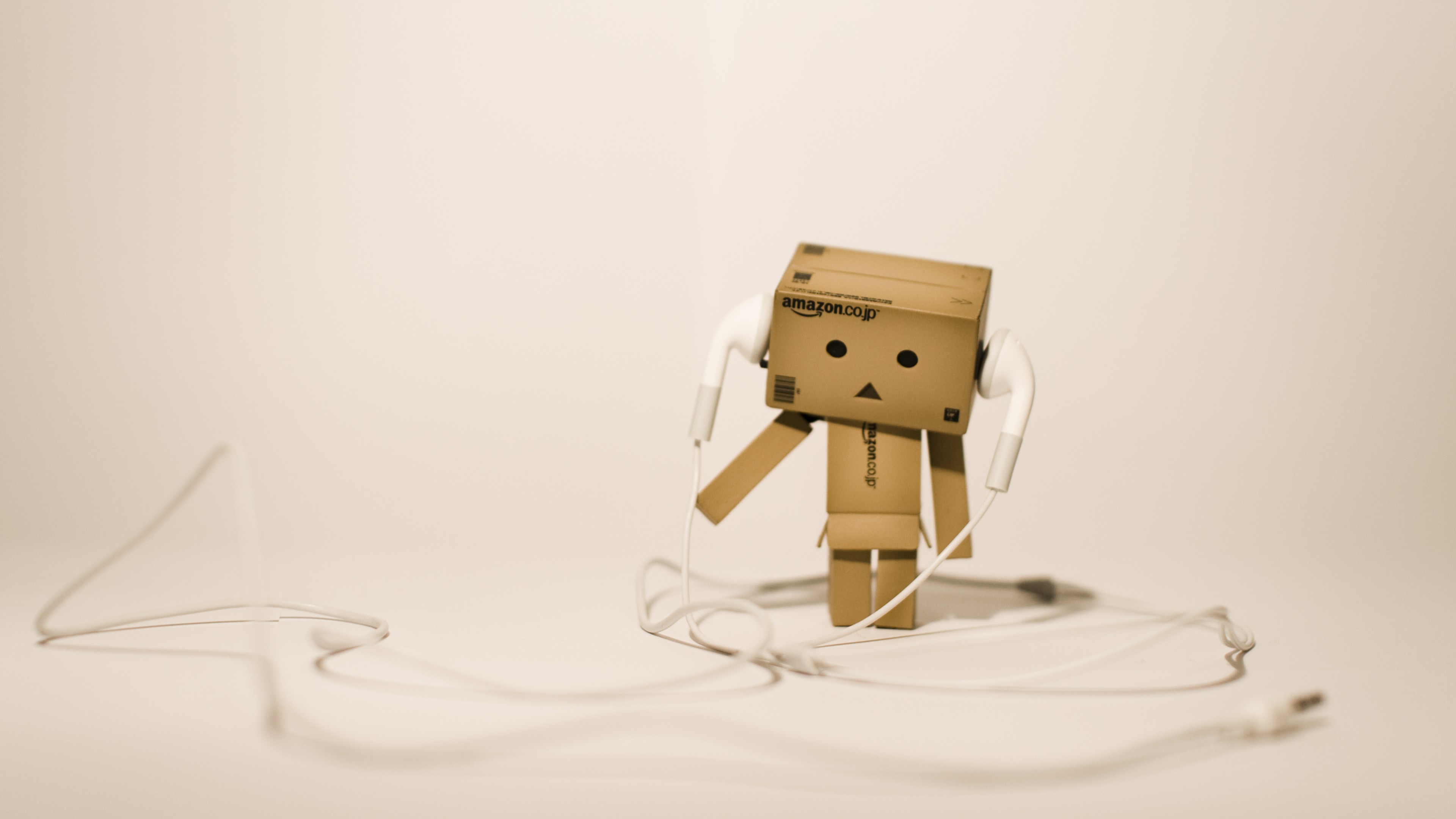 Danbo, Earbuds, 4K, HD Wallpaper