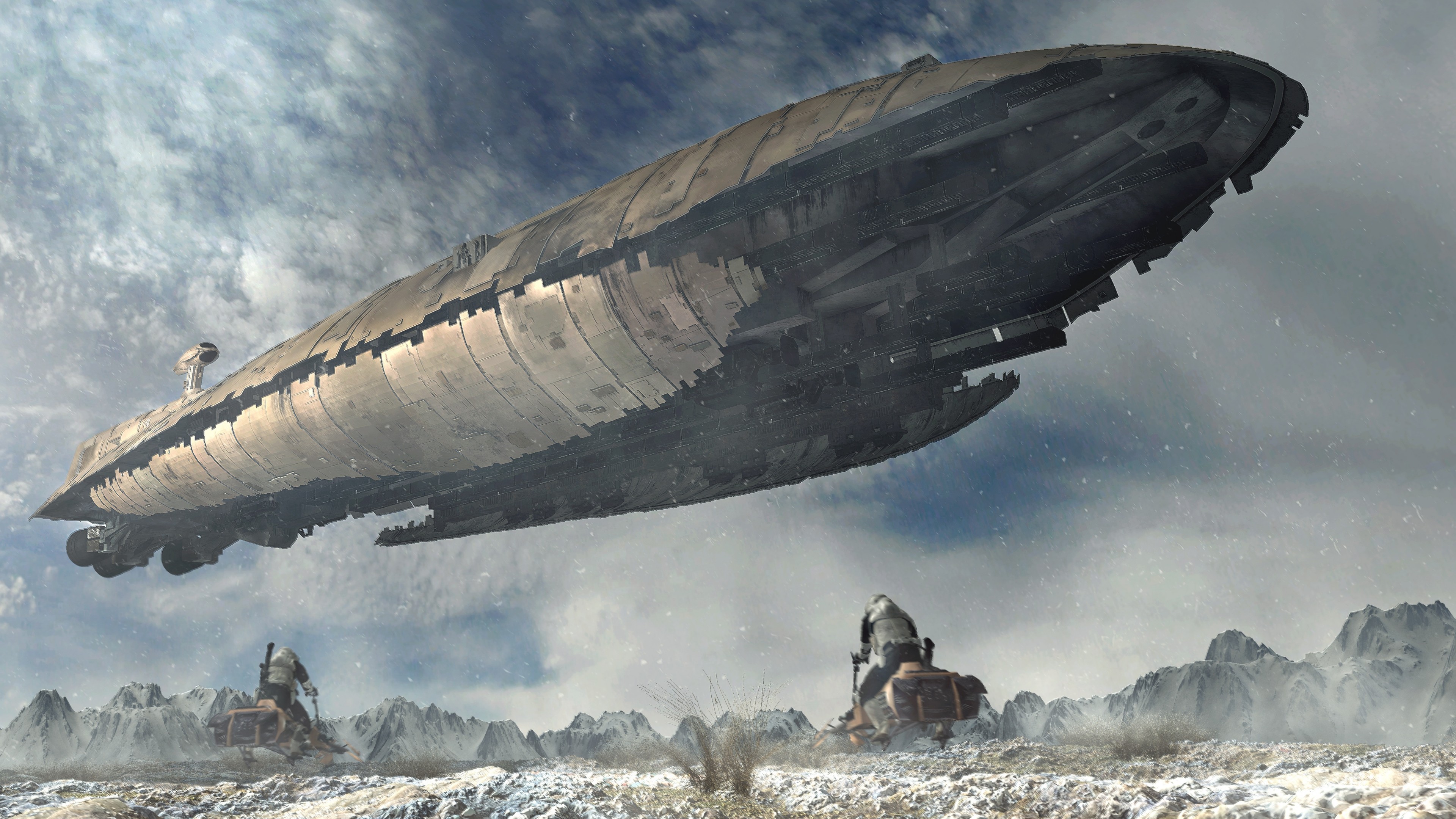 Scout Trooper, Spaceship, Star Wars, 4K, 4K, HD Wallpaper