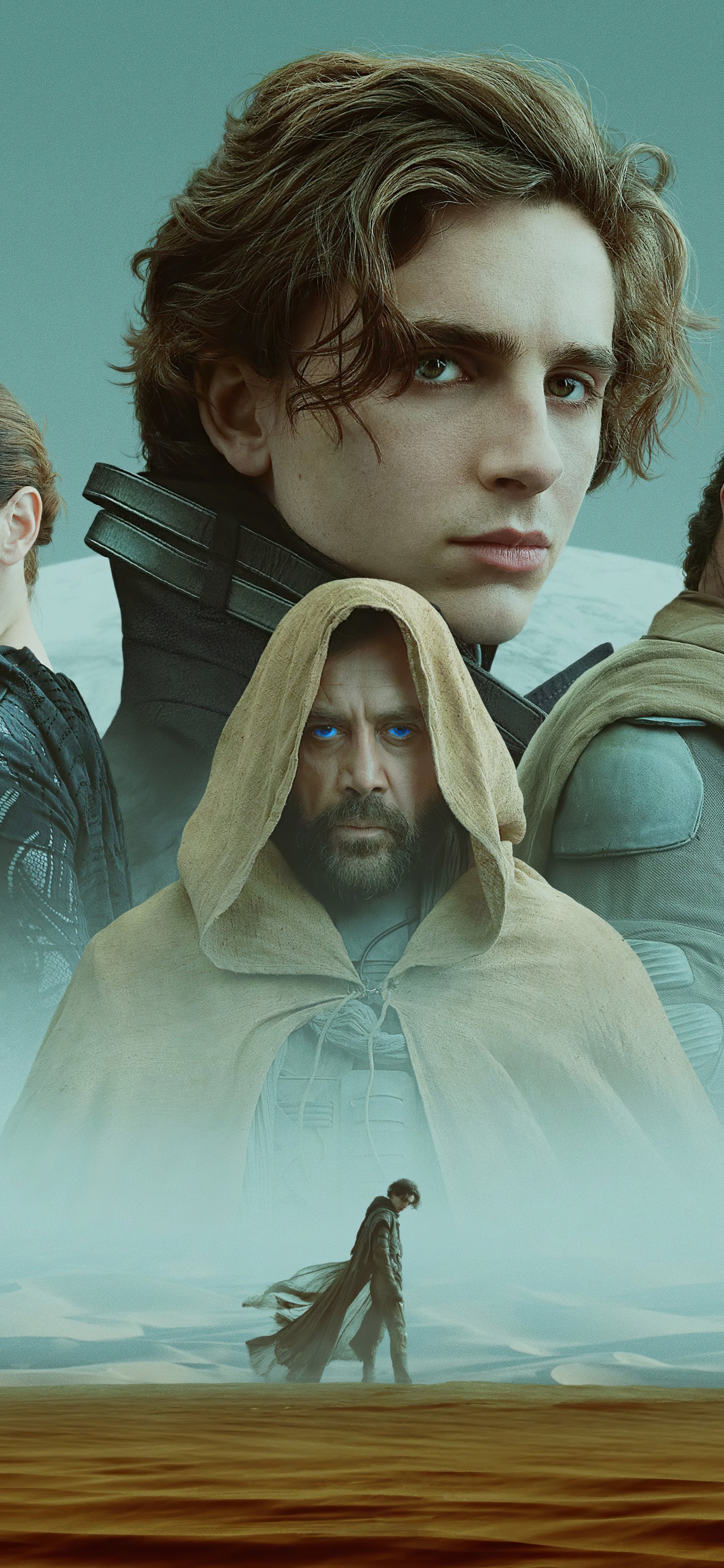 Movie Dune (2021), Javier Bardem, Josh Brolin, Sharon Duncan-Brewster, Timothée Chalamet, Jason Momoa, 1440x3120, Phone HD Wallpaper