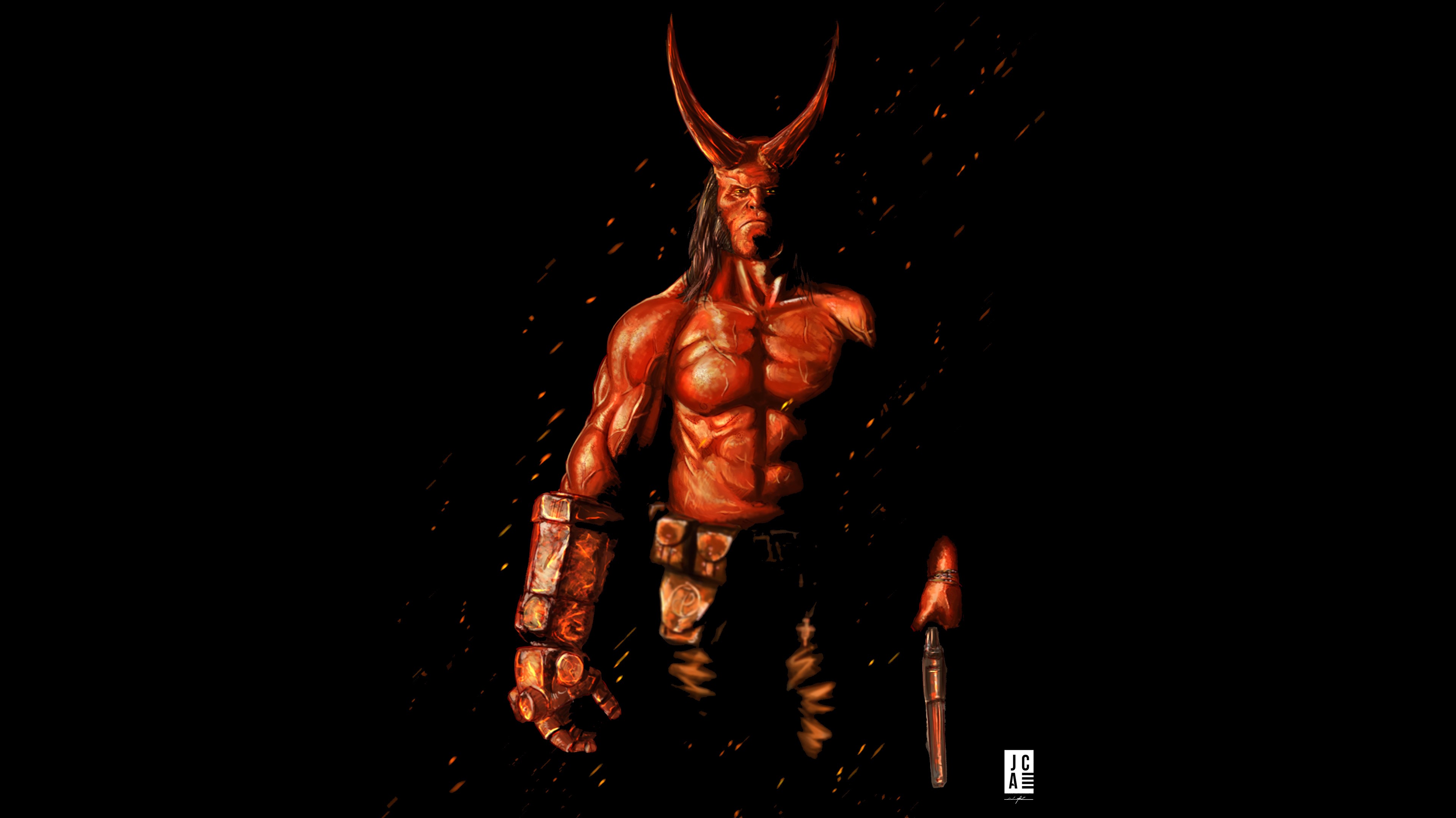Hellboy, David Harbour, poster, 4K, HD Wallpaper
