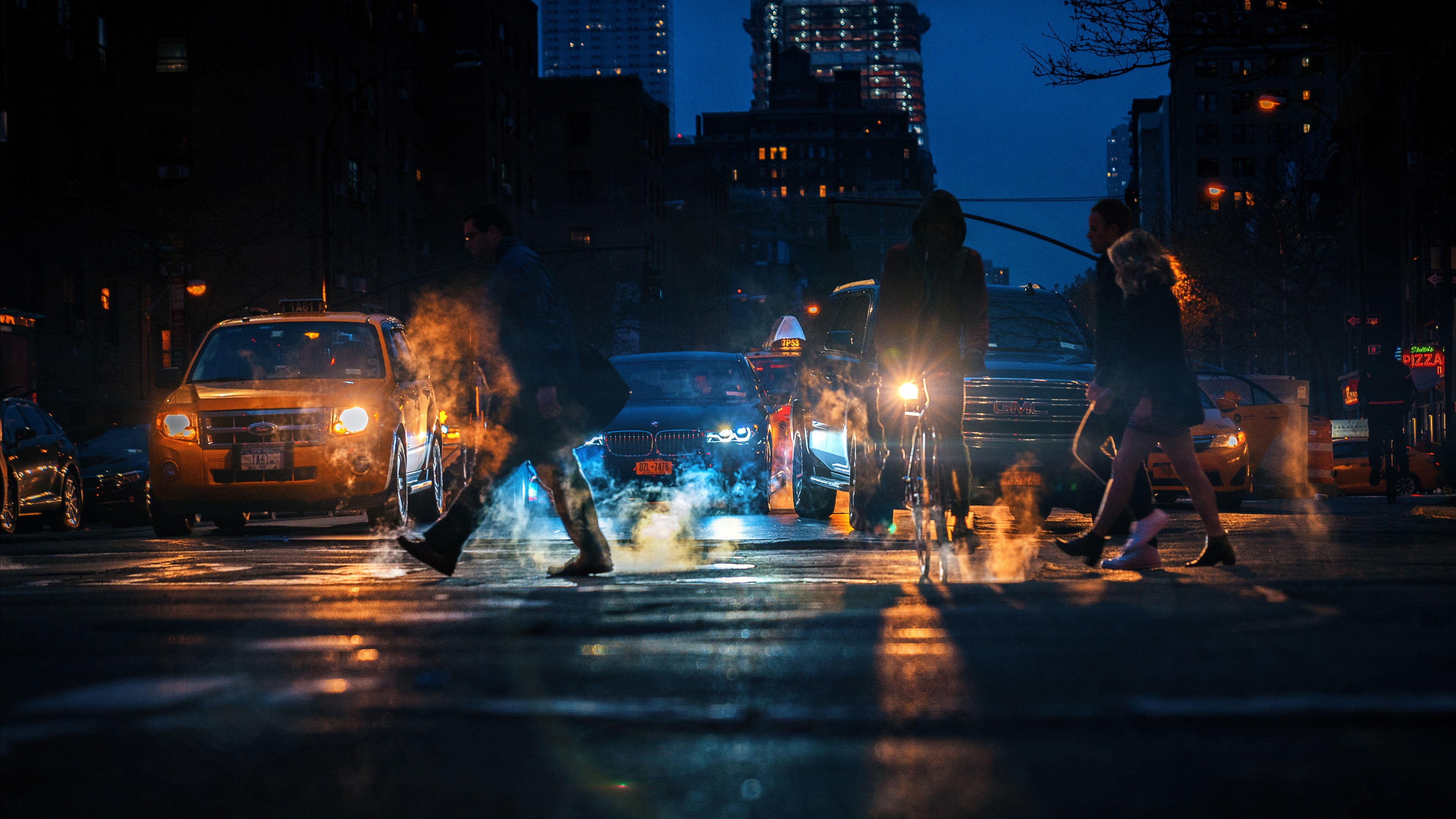 New York City, traffic, city, 4K, HD Wallpaper