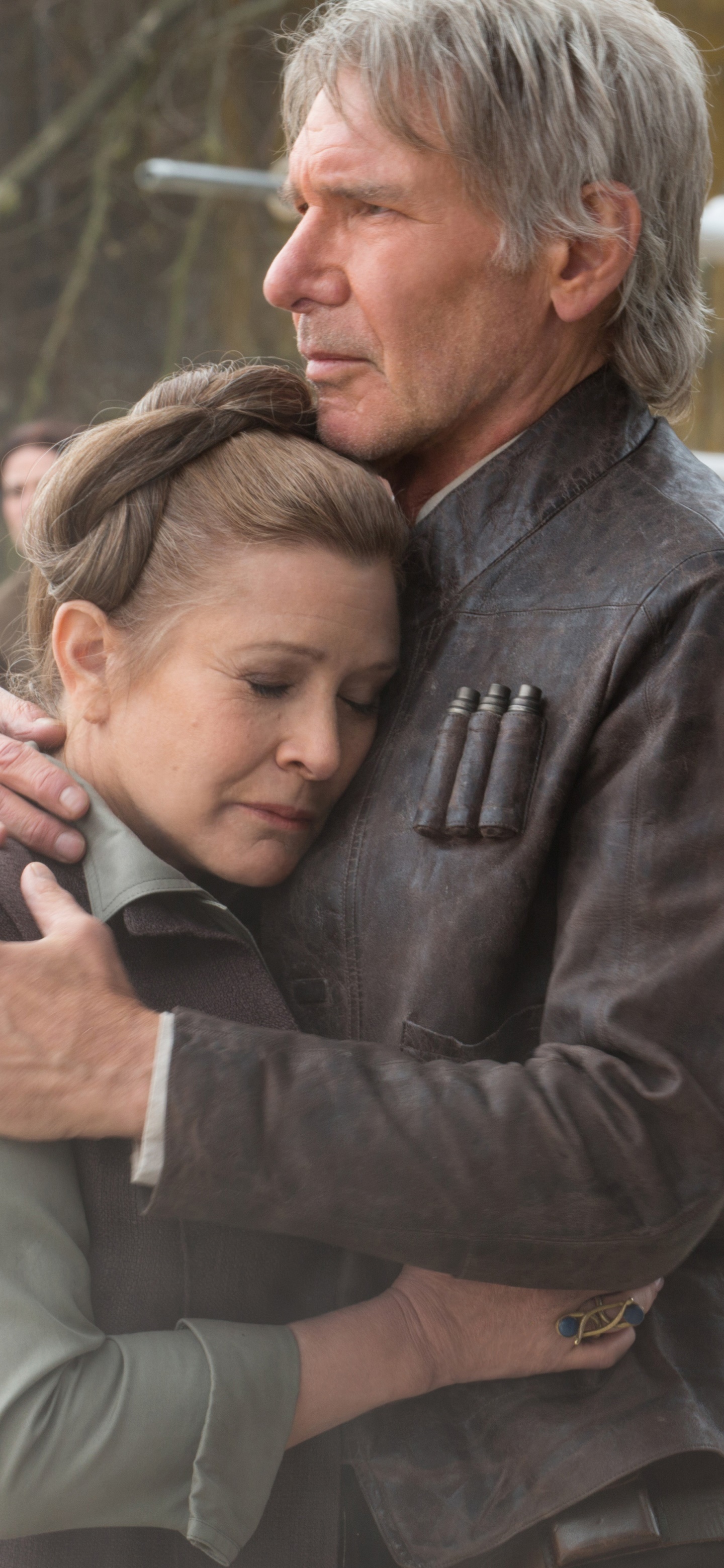 Movie Star Wars Episode VII: The Force Awakens, Star Wars, Harrison Ford, Han Solo, Carrie Fisher, Princess Leia, 1440x3120, Phone HD Wallpaper