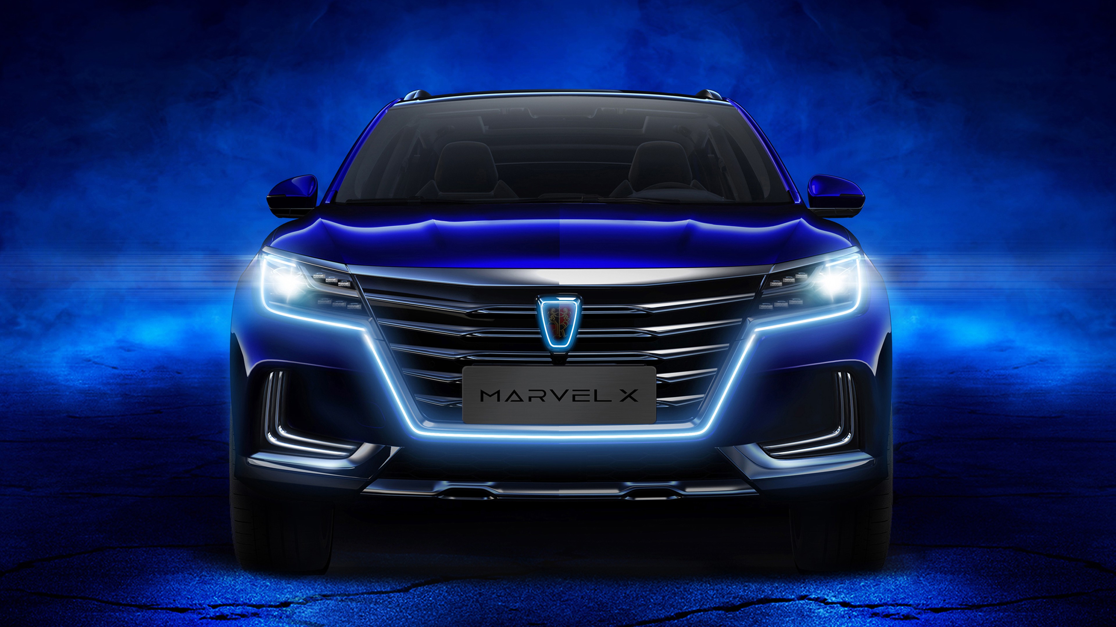 Roewe Marvel X, crossover, 2018 Cars, dark blue, 4K, HD Wallpaper