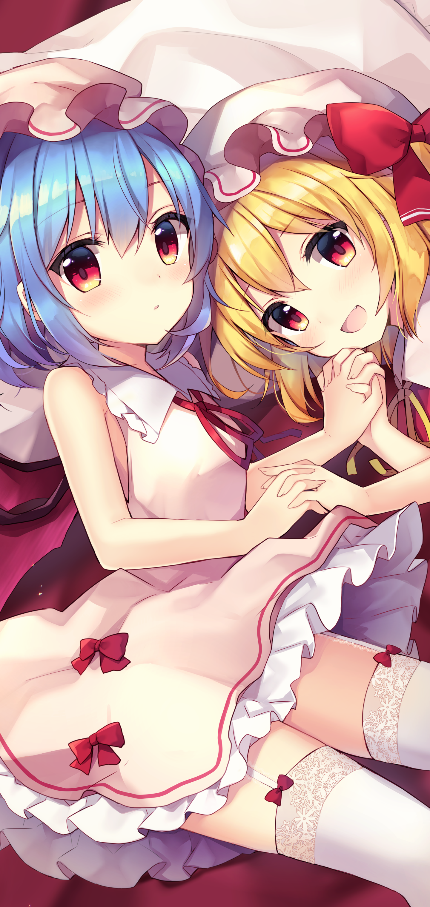 Anime Touhou, Flandre Scarlet, Remilia Scarlet, 1440x3040, Phone HD Wallpaper
