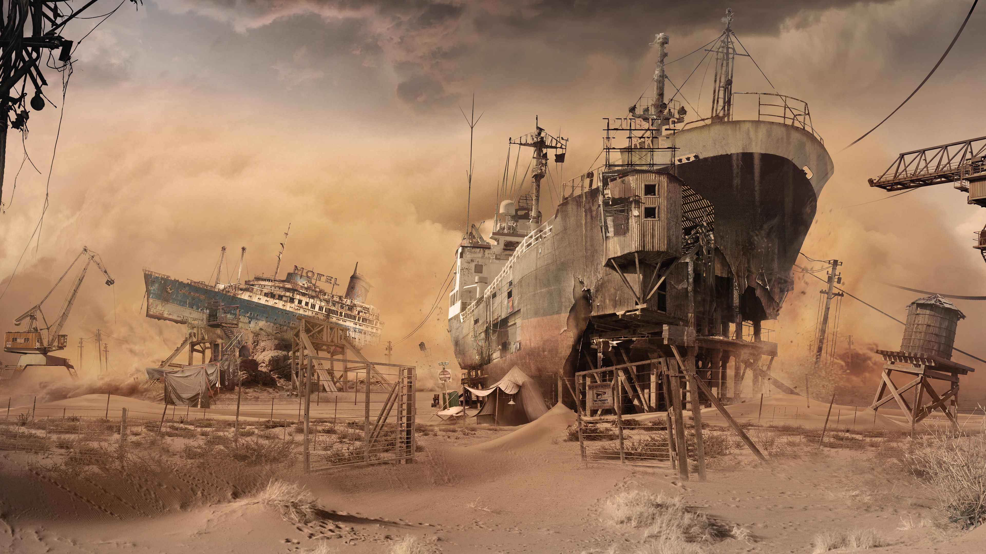 art, ship, 4k, HD Wallpaper