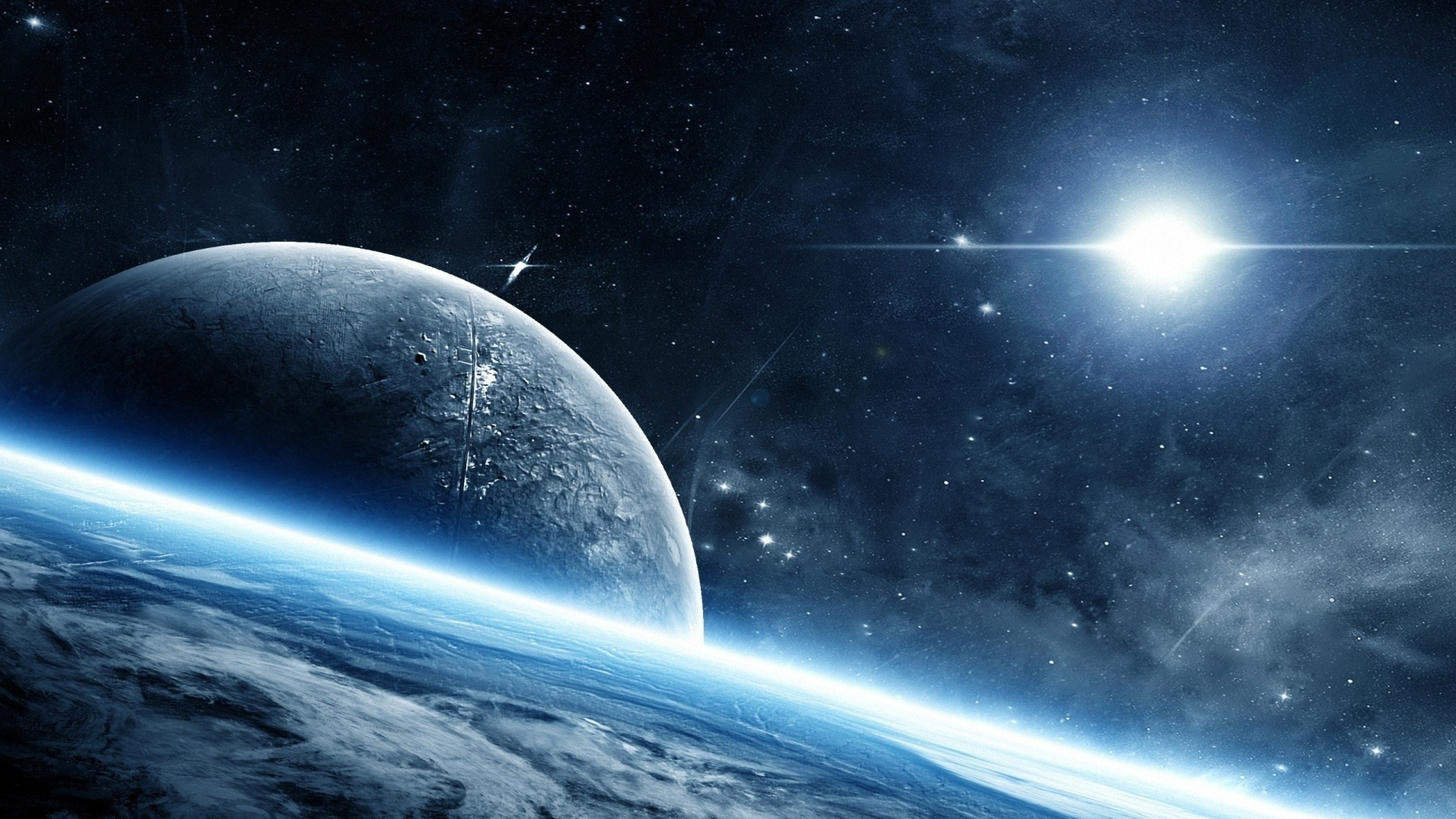 planet, galaxy, stars, 4k, HD Wallpaper