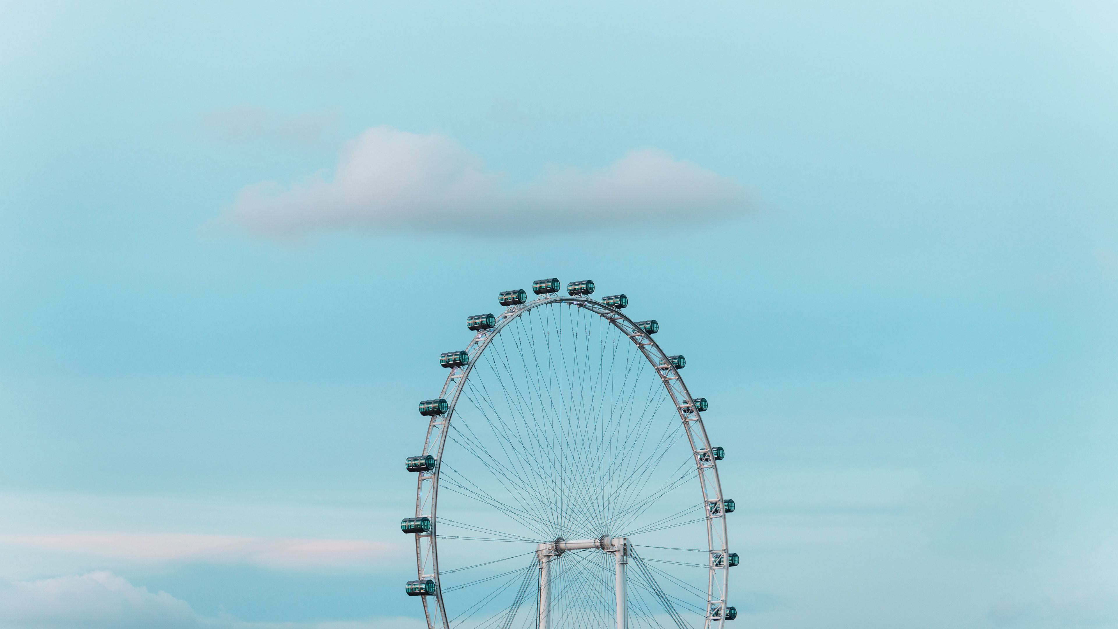 attraction, ferris wheel, cabs, sky, 4k, HD Wallpaper