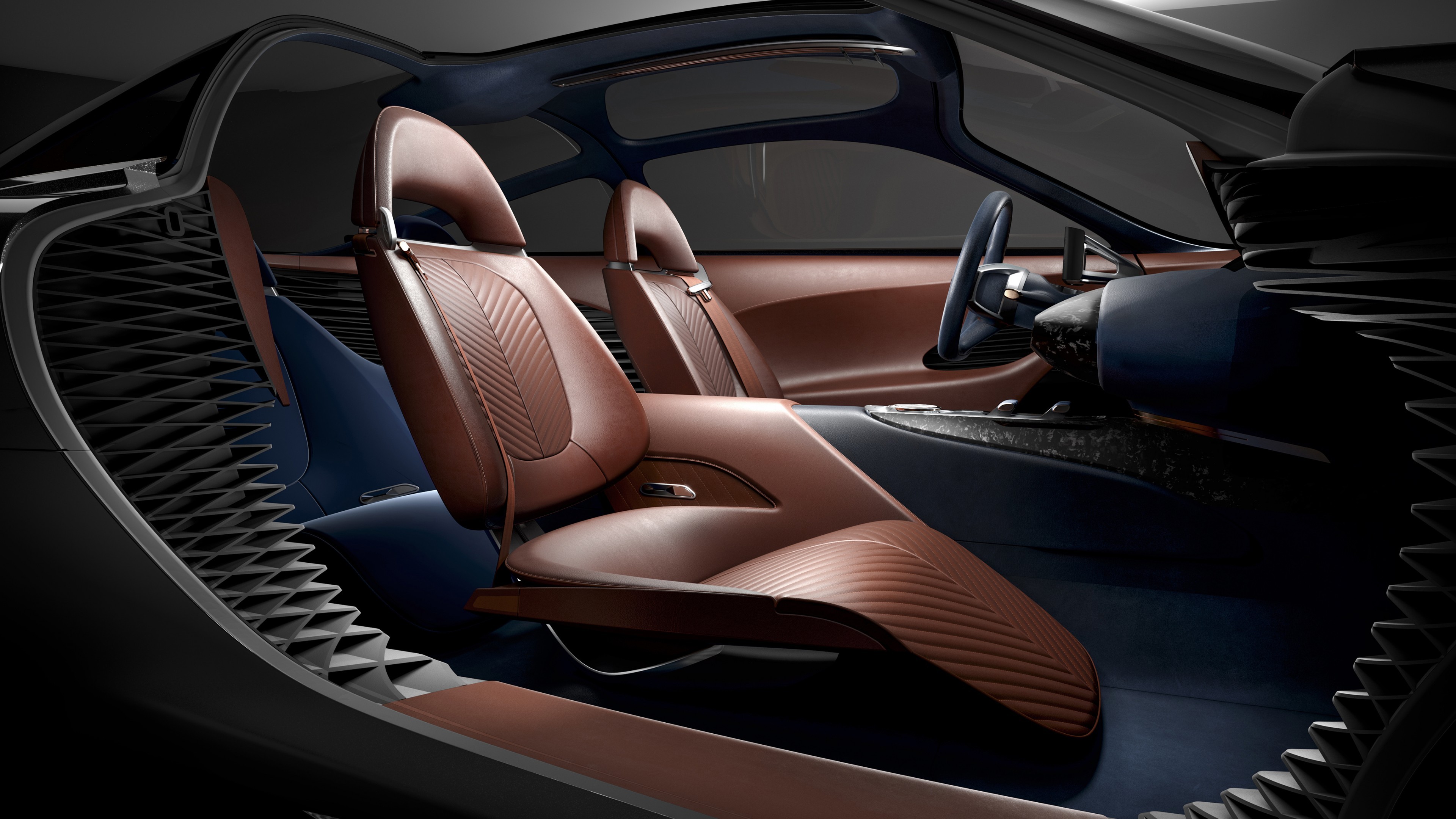Genesis Essentia, sport car, electric cars, interior, 4k, HD Wallpaper