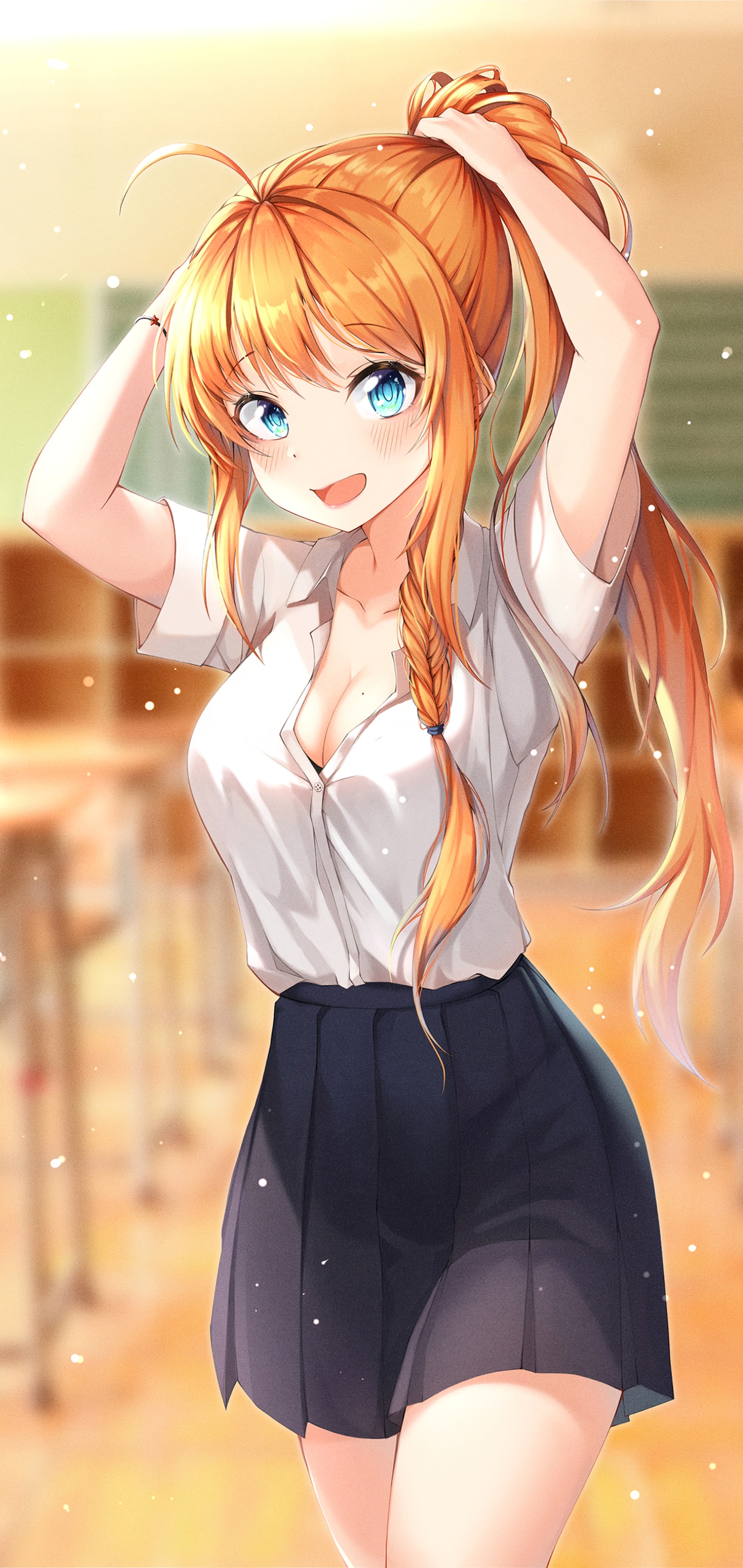 Anime Princess Connect! Re:Dive, Skirt, Aqua Eyes, Blonde, Pecorine (Princess Connect), 1440x3040, Phone HD Wallpaper